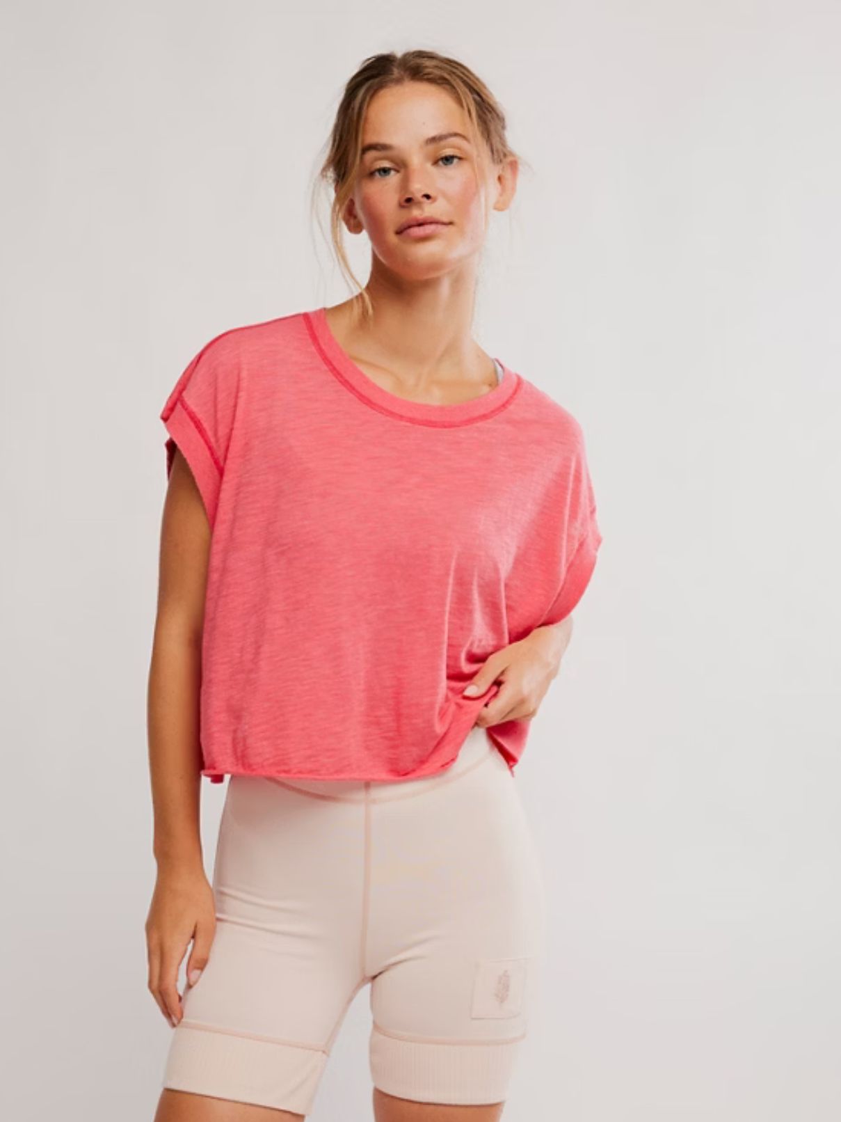 Free People My Time Tee in Grapefruit