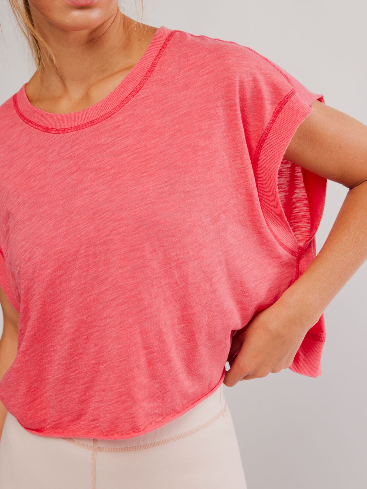 Free People My Time Tee in Grapefruit