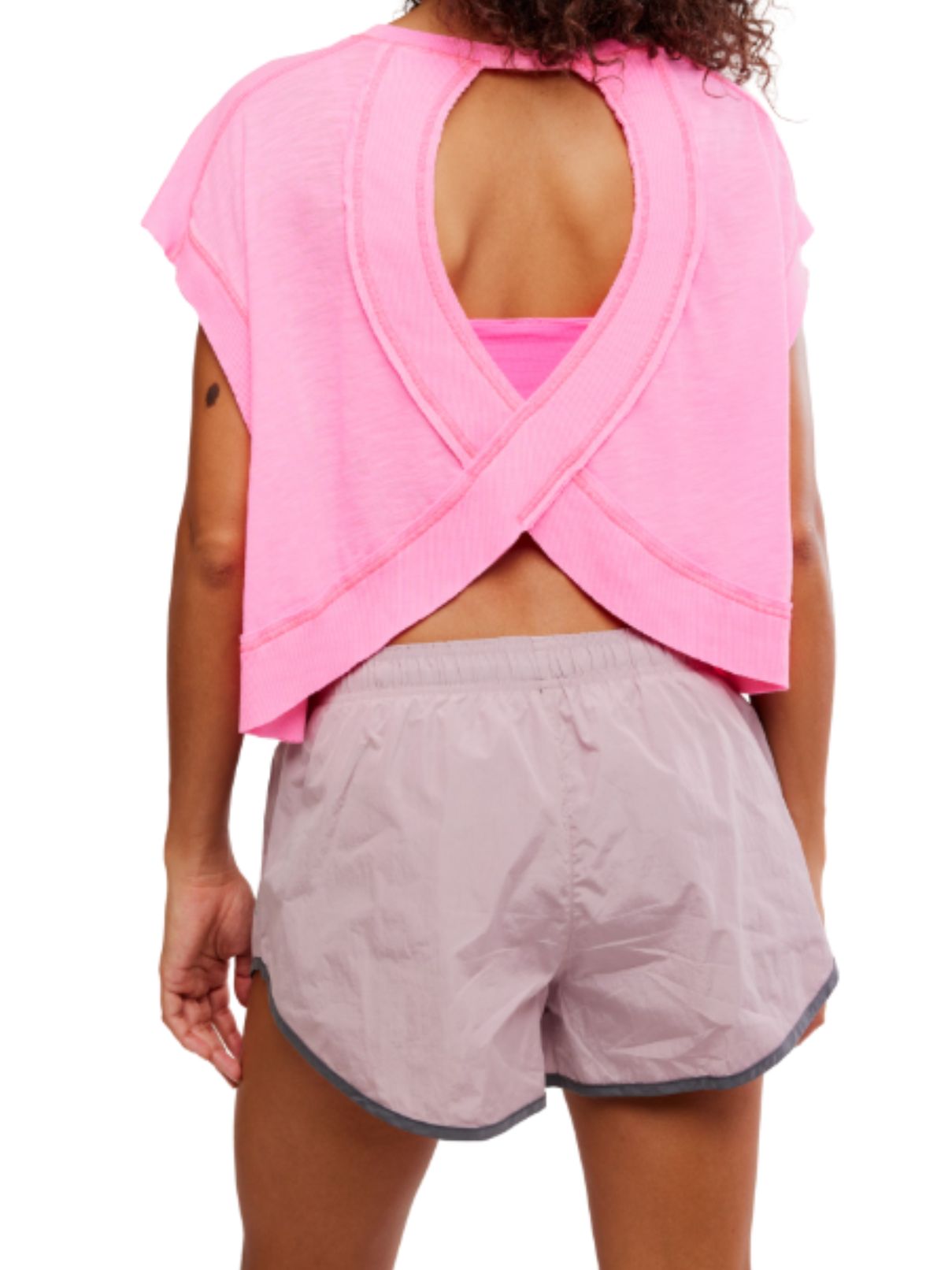 Free People My Time Tee in Hot Pink