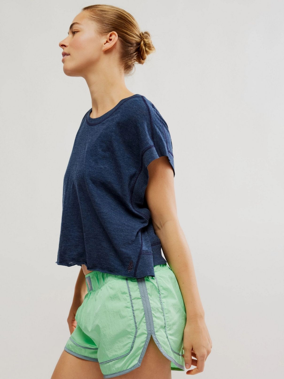 Free People My Time Tee in Midnight Navy