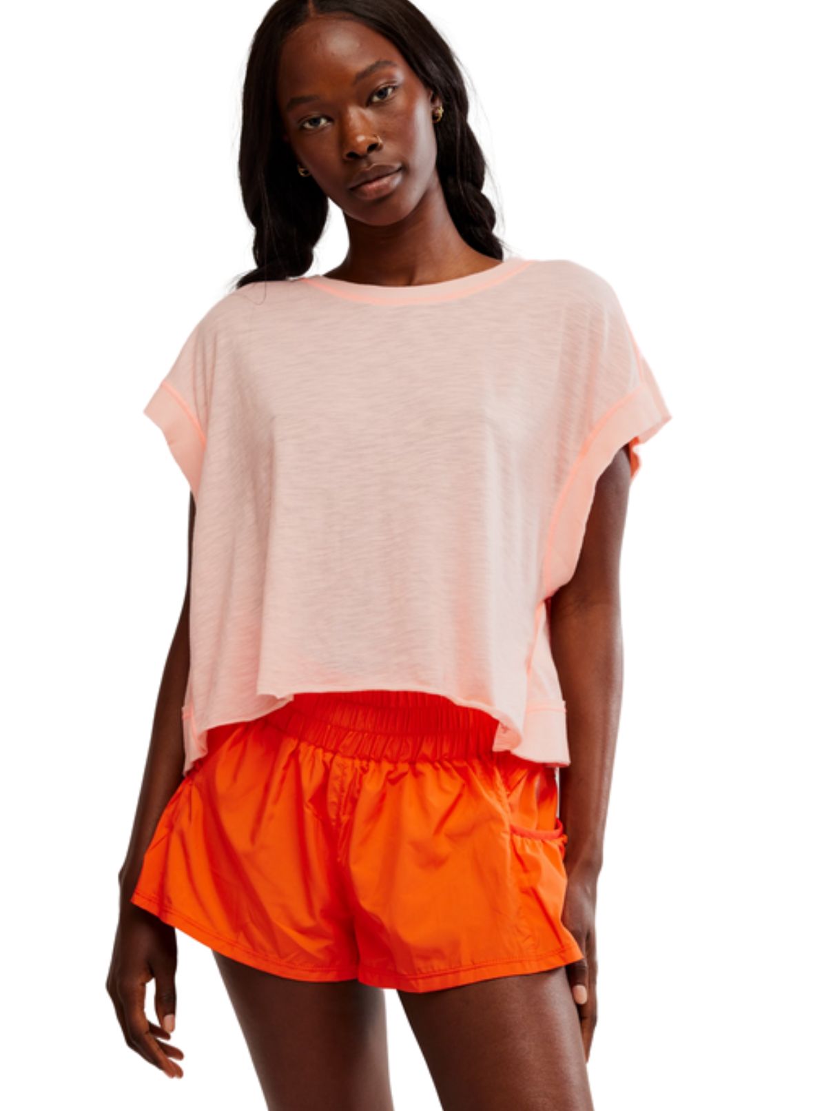 Free People My Time Tee in Pastel Peach