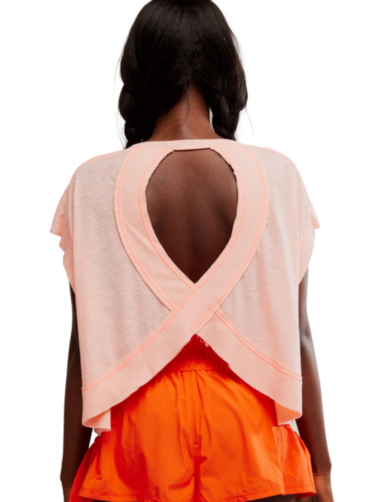 Free People My Time Tee in Pastel Peach