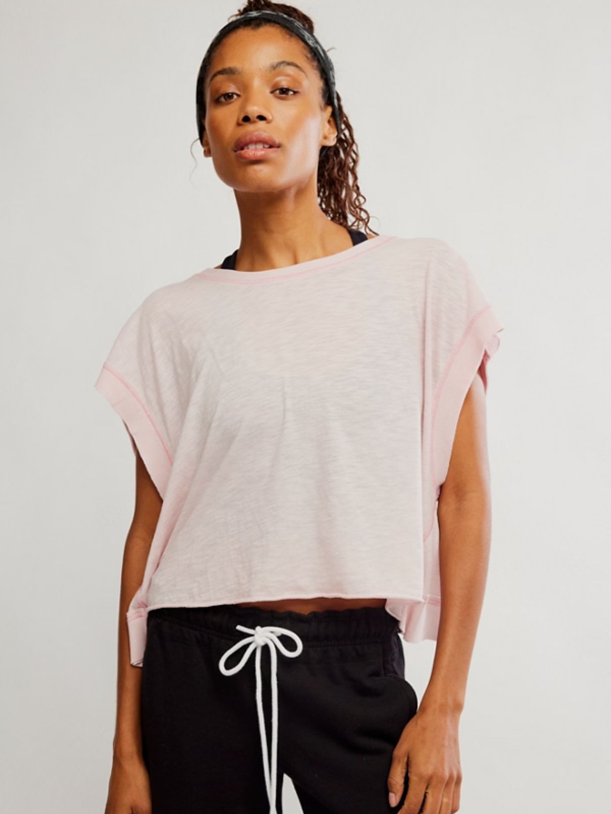 Free People My Time Tee in Powder Pink