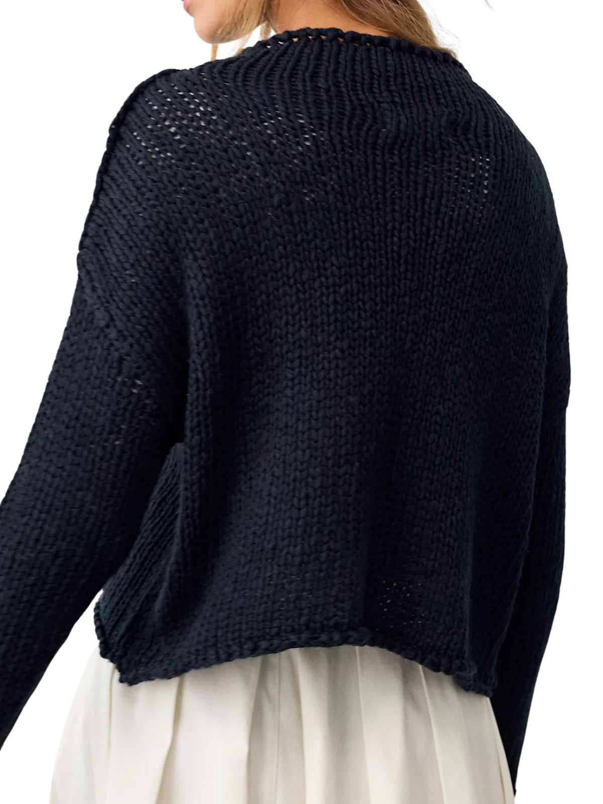 Free People Opal Rollneck Knit Sweater in Black