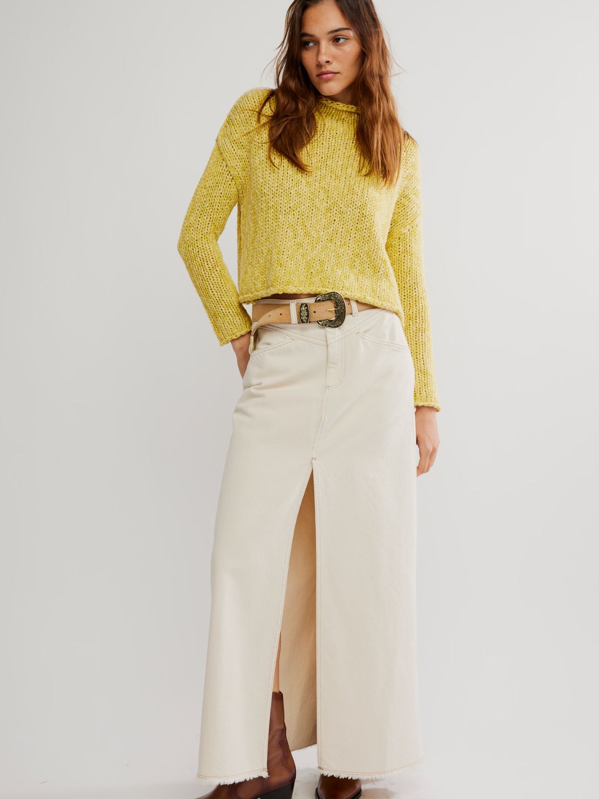 Free People Opal Sweater in Mango Mint