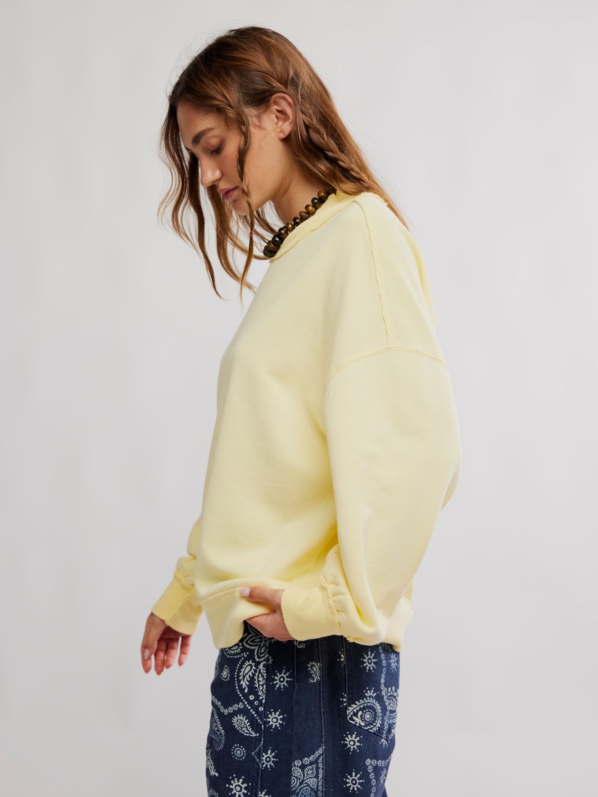 Free People Palm Springs Turtleneck in Banana Cream