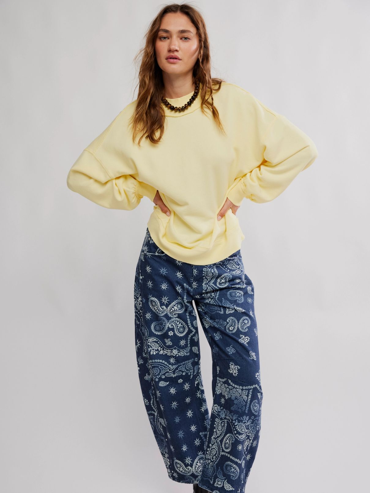 Free People Palm Springs Turtleneck in Banana Cream