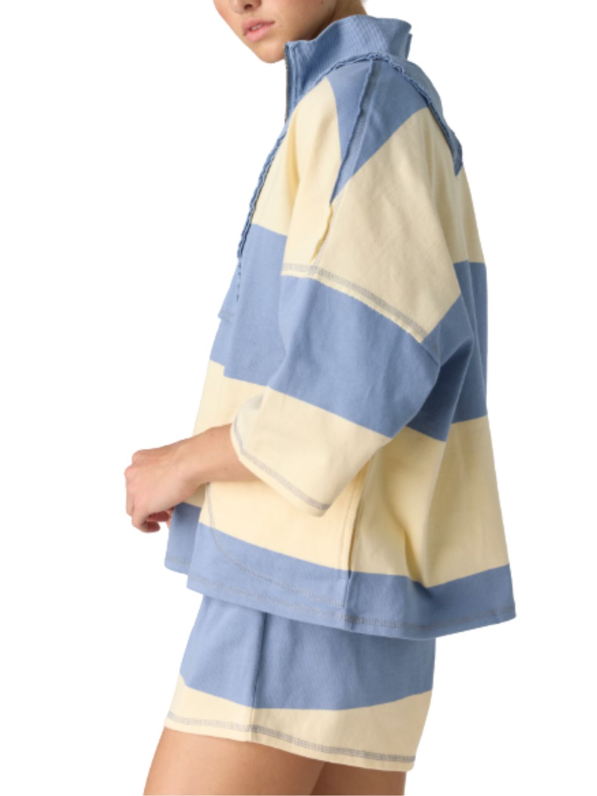 Free People Retro Rugby Set in Blue Ash + Pina Cola
