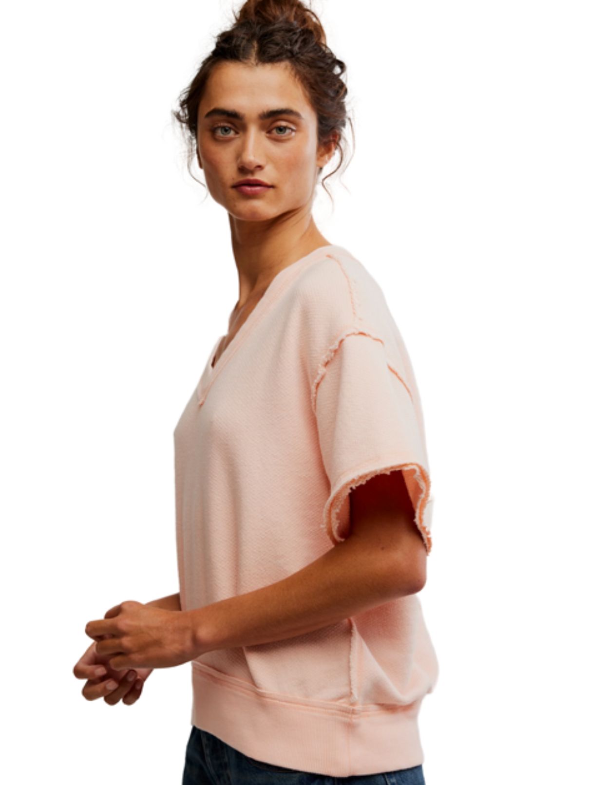 Free People So Easy Sweatshirt in Tropical Peach
