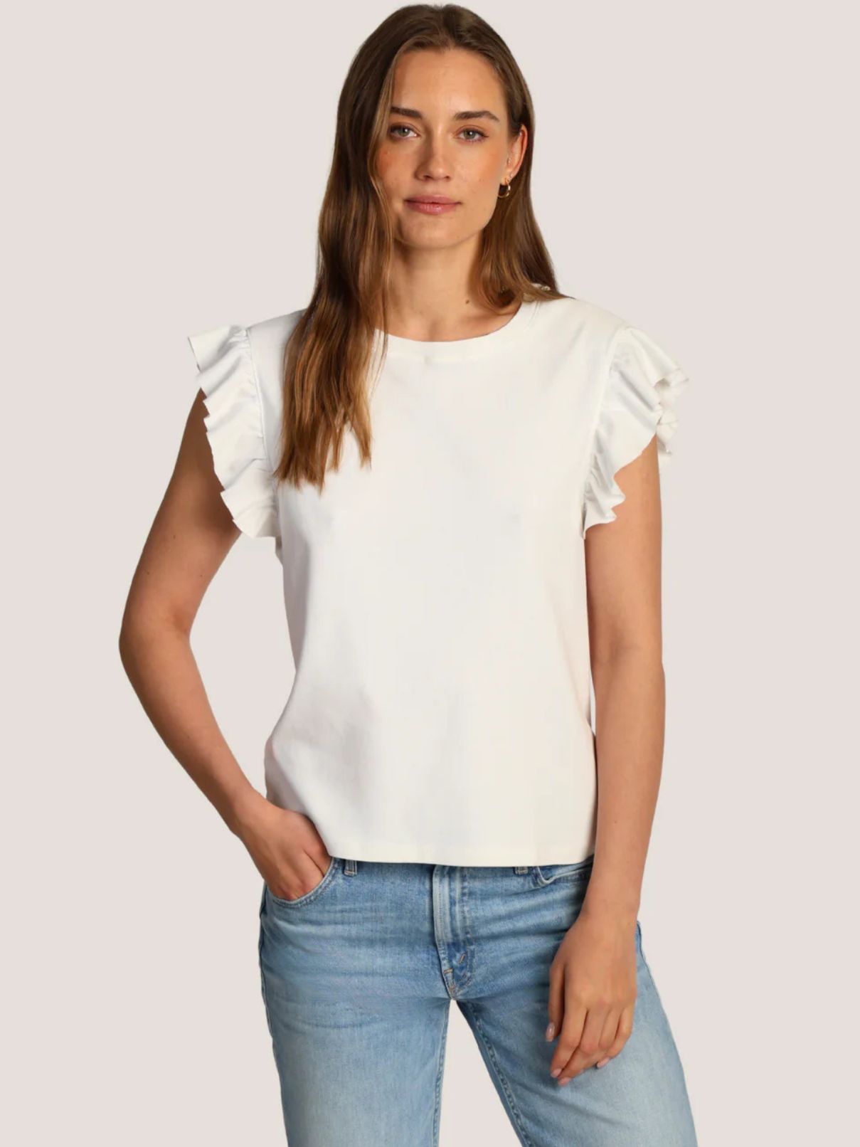 Dylan Stela Rib Tee White