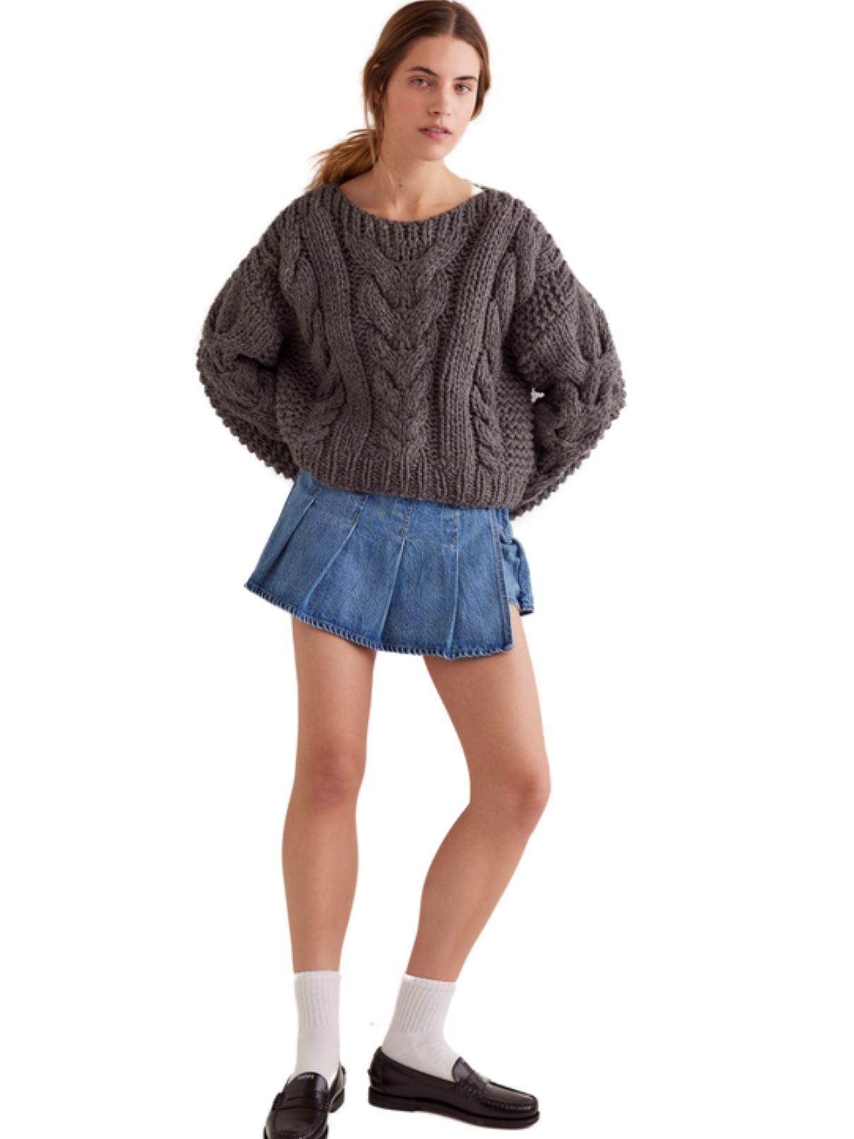 Free People Stephie Denim Skort in Bella Blue