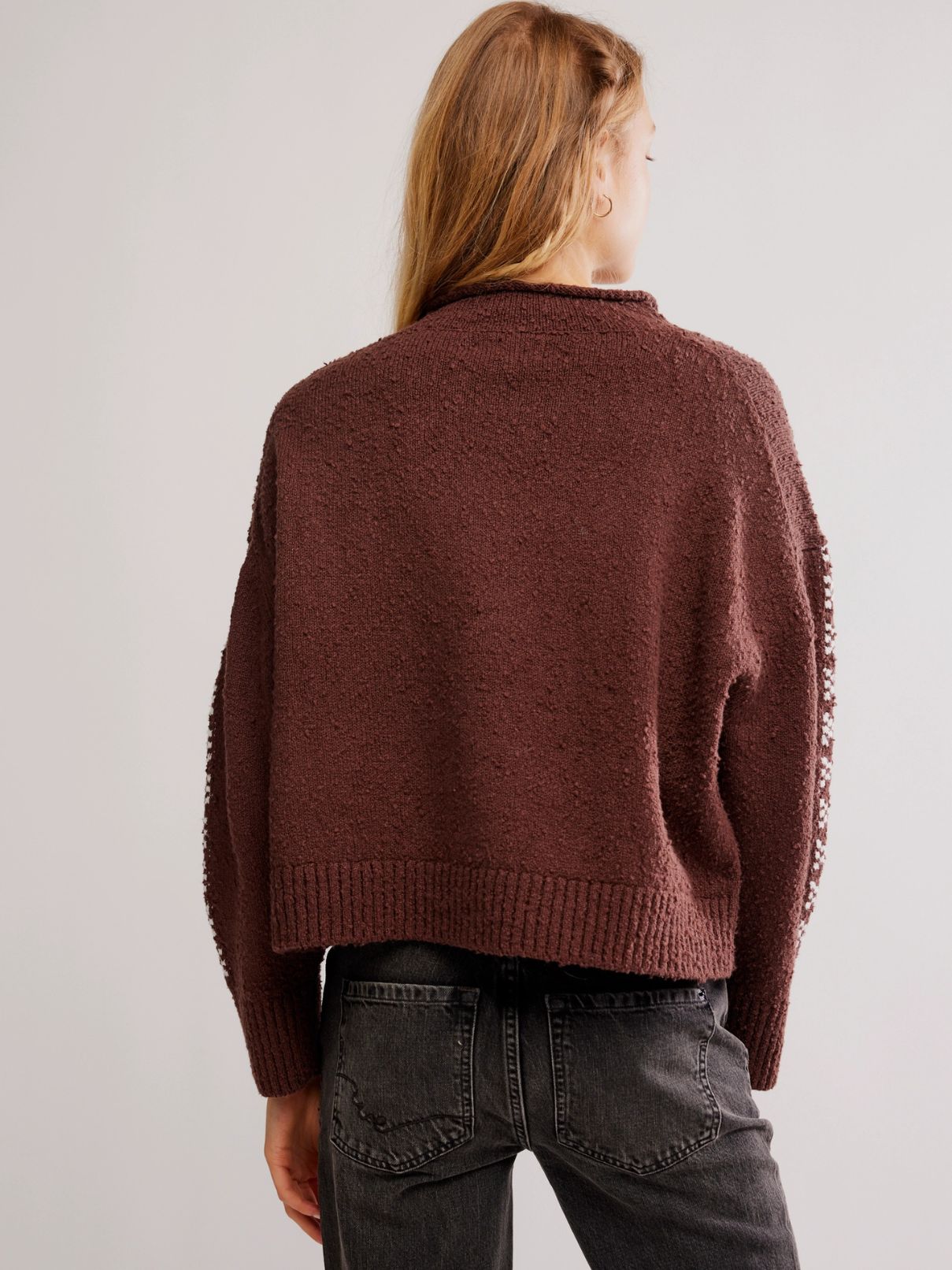 Free People Story Book Sweater in Chocolate