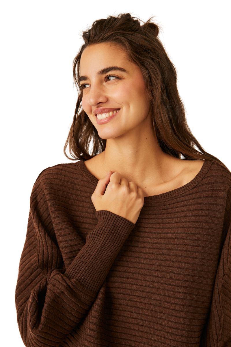 Free People Sublime Pullover in Chocolate Lava