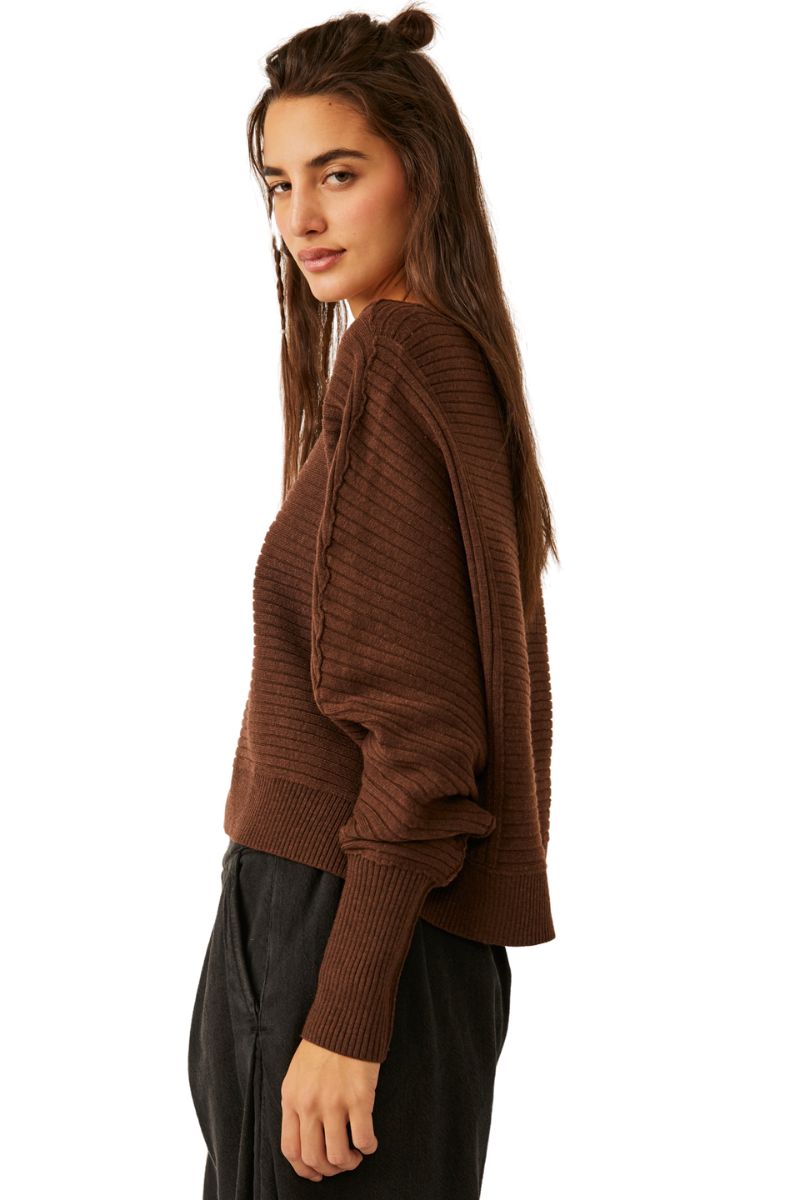 Free People Sublime Pullover in Chocolate Lava