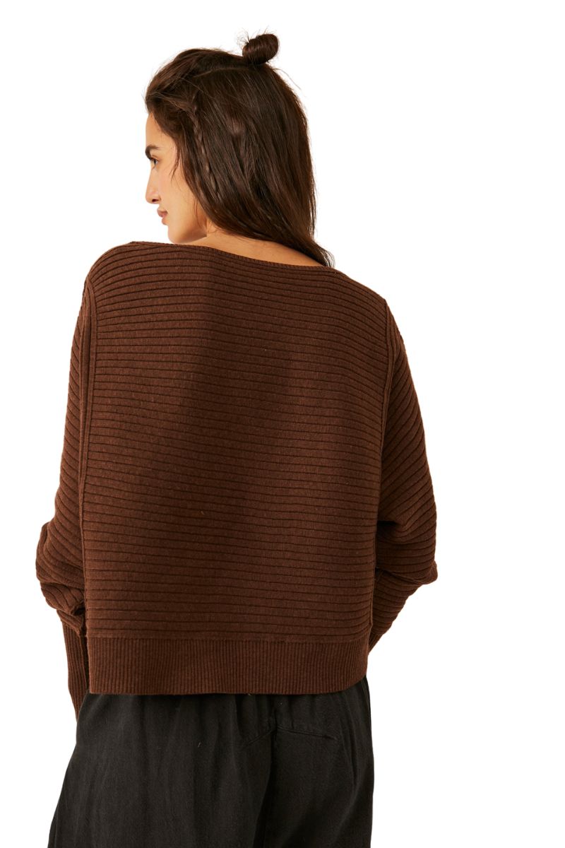 Free People Sublime Pullover in Chocolate Lava