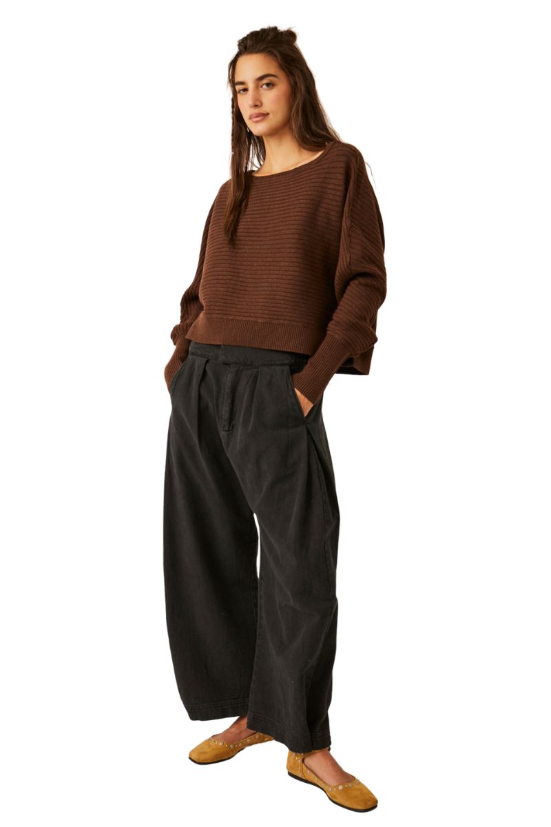 Free People Sublime Pullover in Chocolate Lava