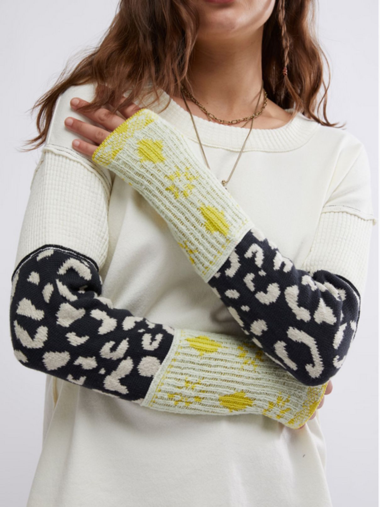 Free People Tiger Cuff Sweatshirt in Tea