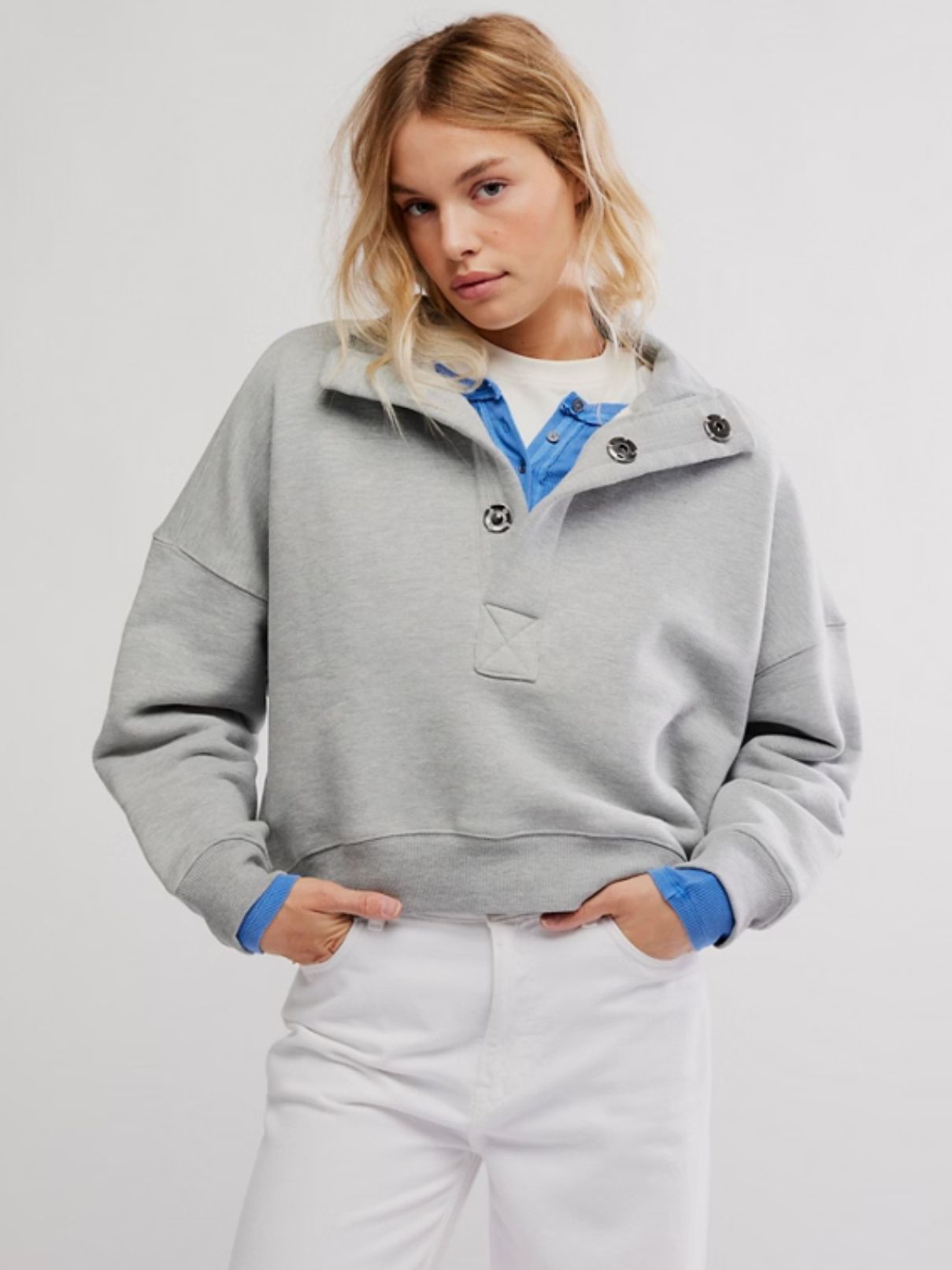 Free People Timeless Pullover in Heather Grey