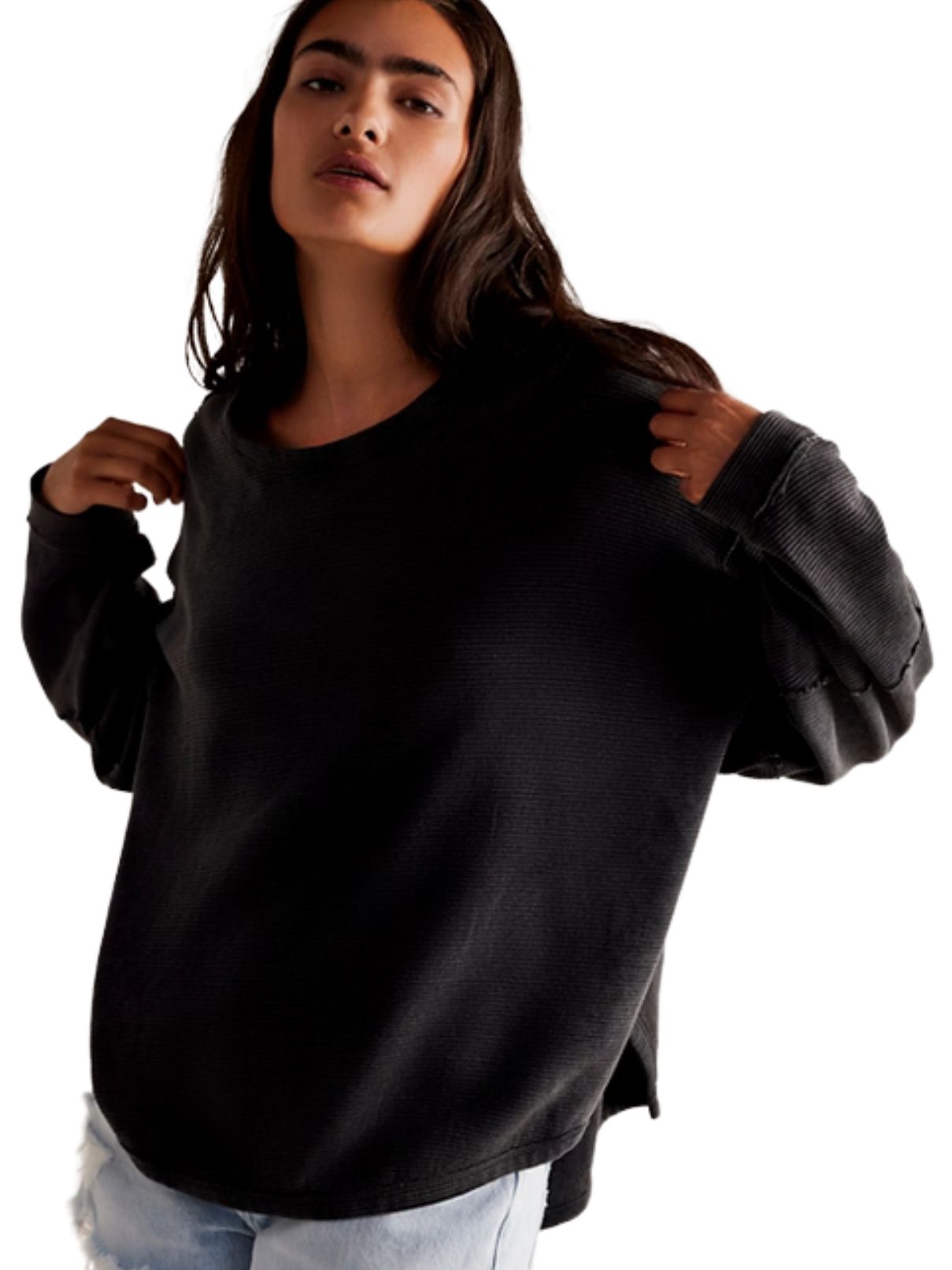 Free People Total Eclipse Tee in Black