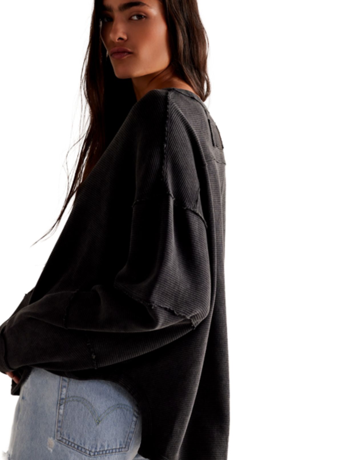 Free People Total Eclipse Tee in Black