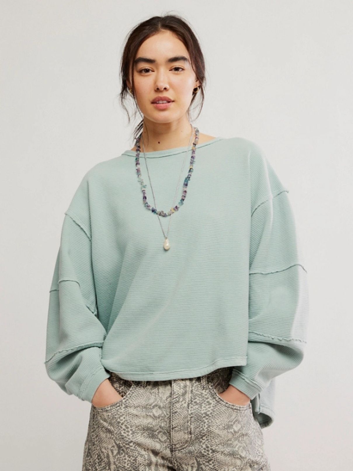 Free People Total Eclipse Tee in Polar Fog