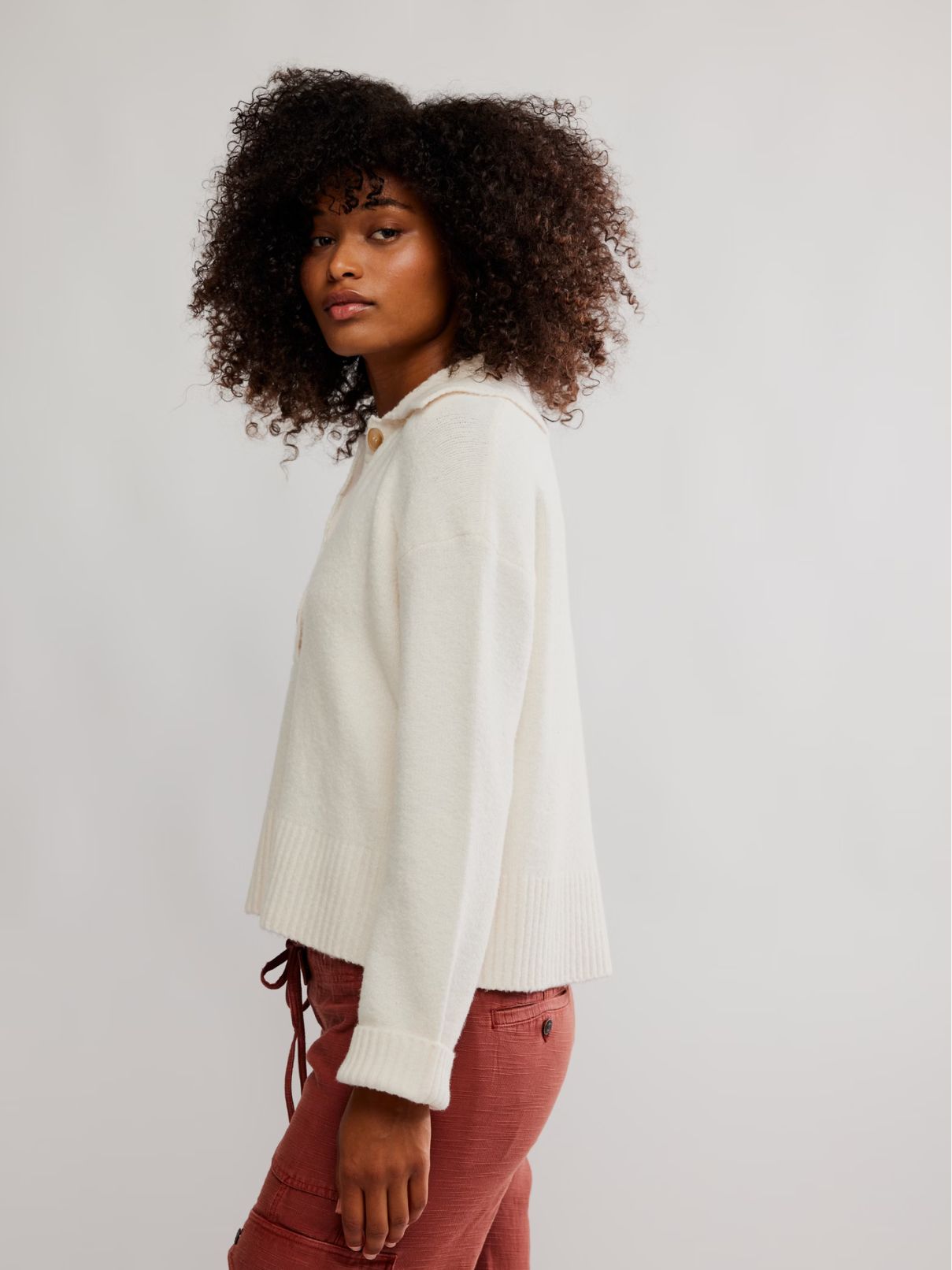 Free People Trading Up Polo in Ivory