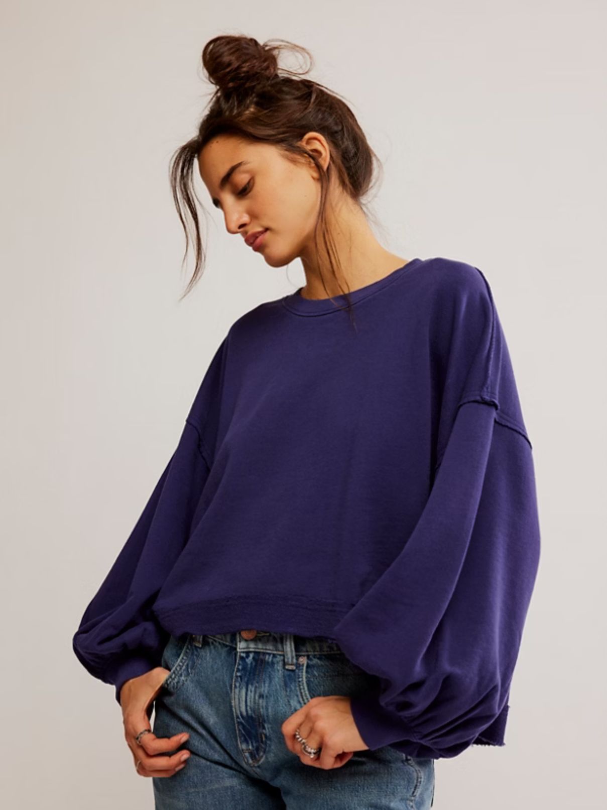 Free People Trish Sweatshirt in Eclipse
