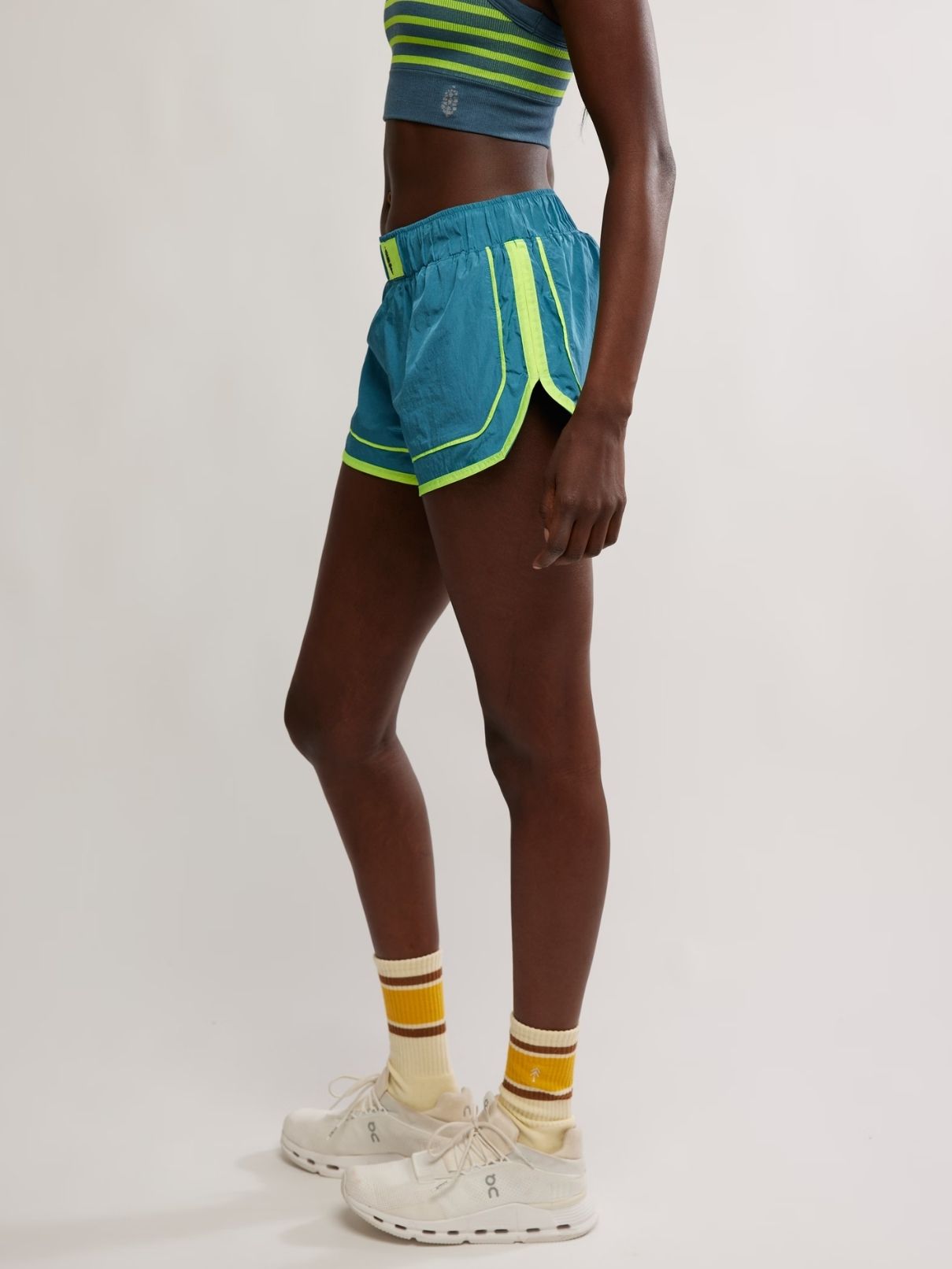 Free People Varisty Blues Short in Celestial Blue/Highlighter