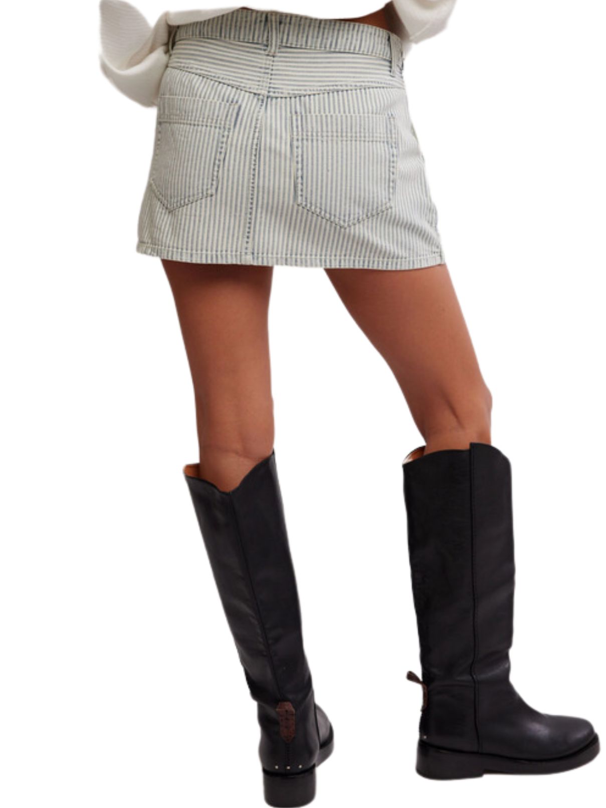 Free People Wynne Railroad Skirt in Indigo Stripe