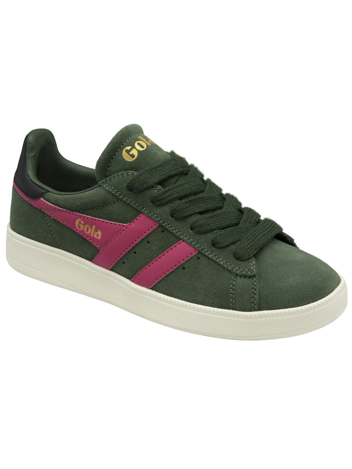 adidas gazelle silver green womens Gola Aztec Sneakers in Evergreen/Hot Fuchsia/Black