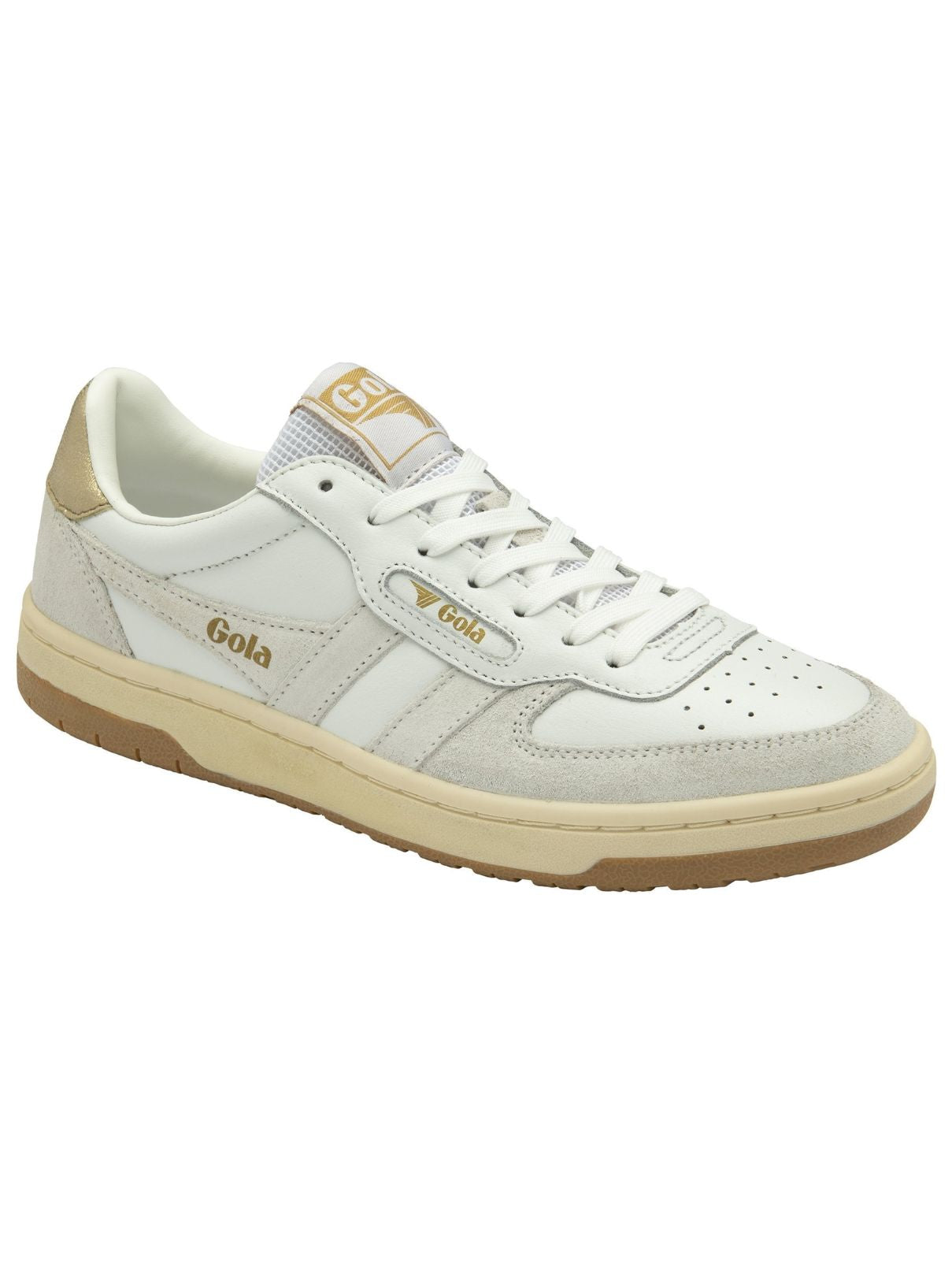 Gola Hawk Sneakers in White/Gold