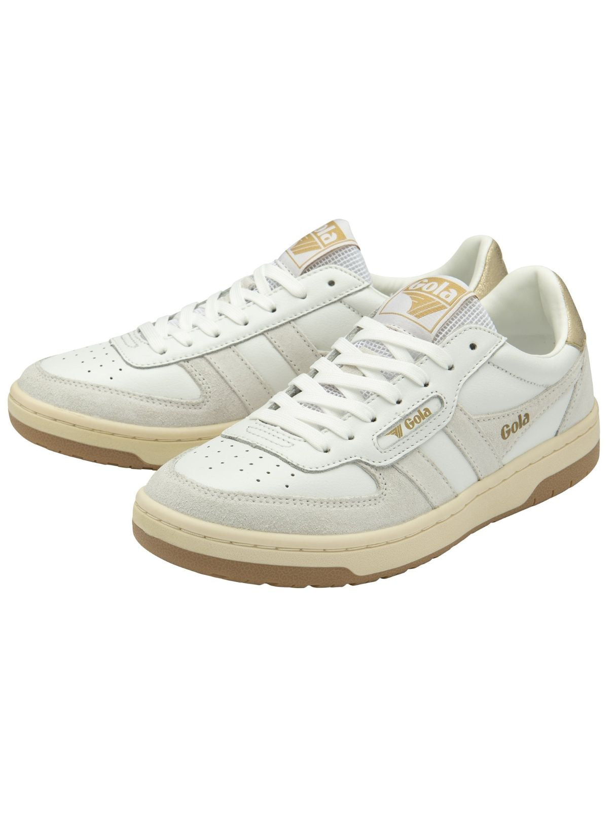Gola Hawk Sneakers in White/Gold