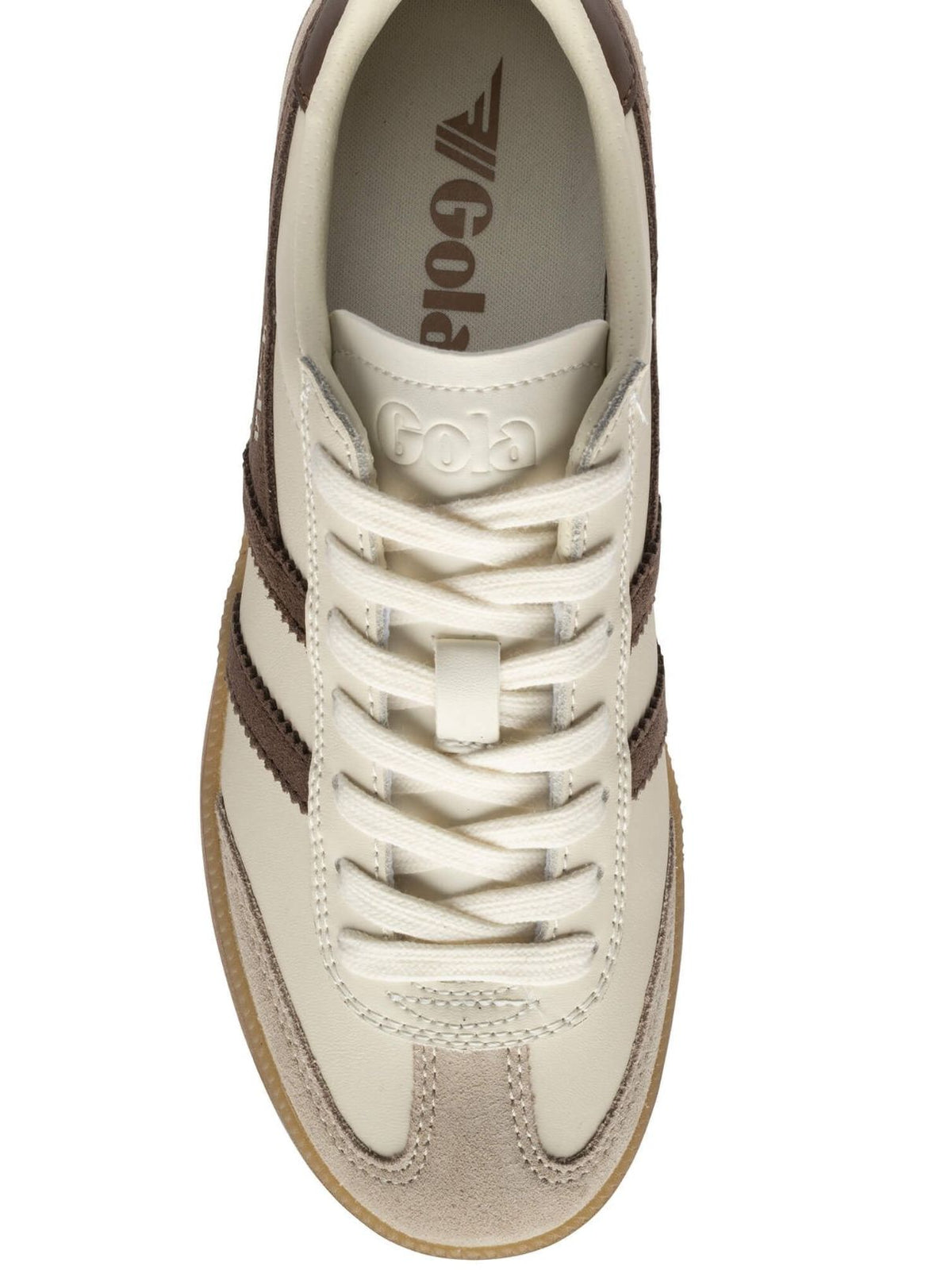 Gola Viper Leather Retro Sneakers in Off White/Bone/Otter/Gum