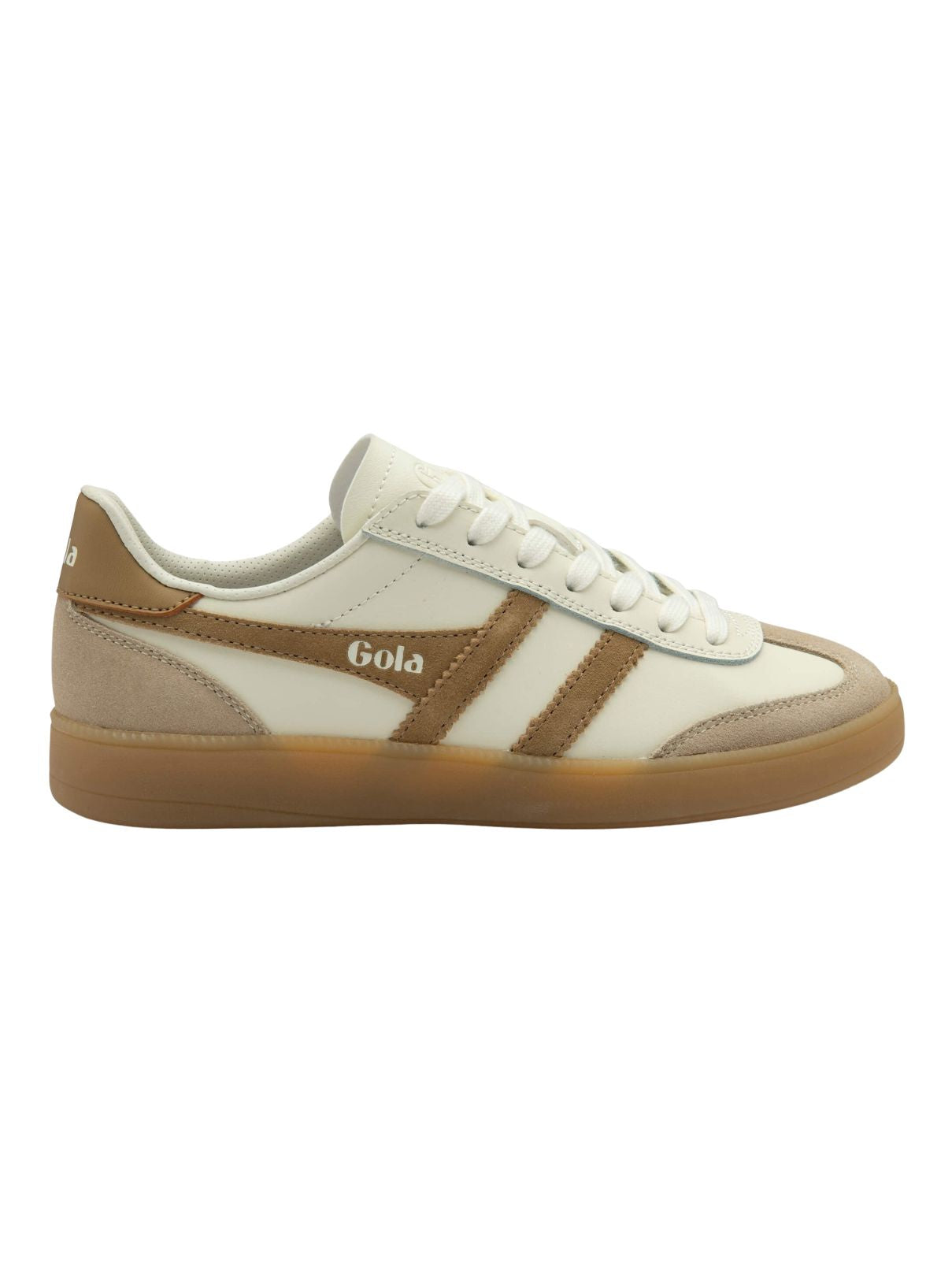 Gola Viper Leather Sneakers in Off White/Bone/Light Caramel/Gum