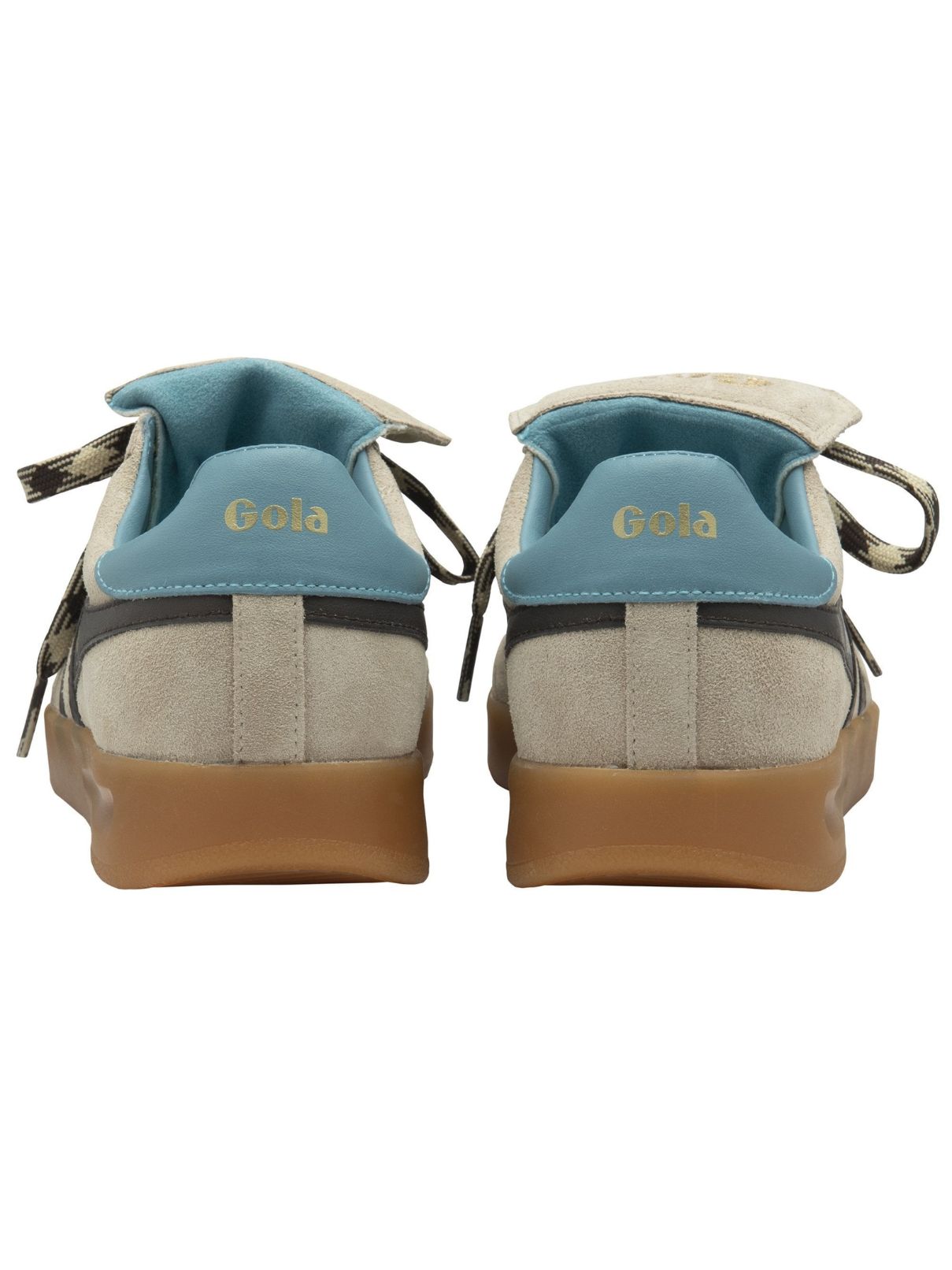 Gola Viper Leather Sneakers in White/Cameo/Dk Brown/Gum