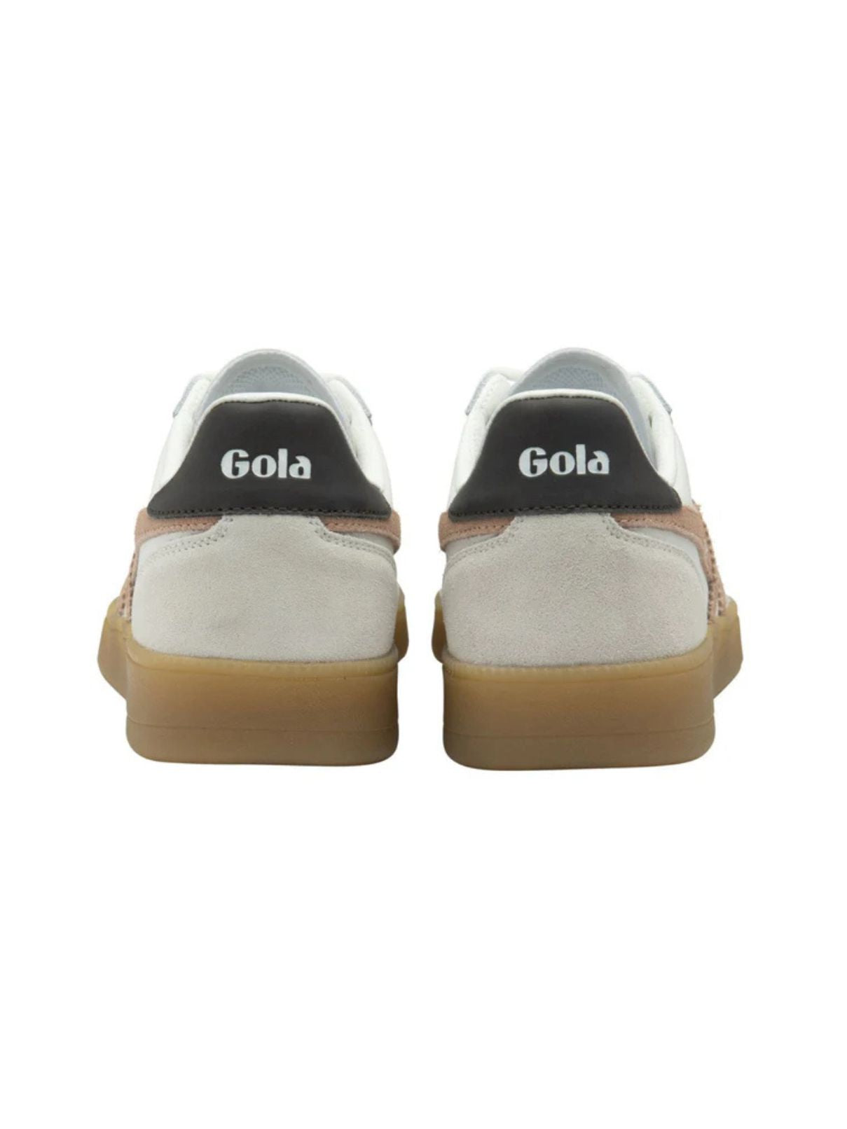 Gola Viper Leather Sneakers in White/Cameo/Dk Brown/Gum