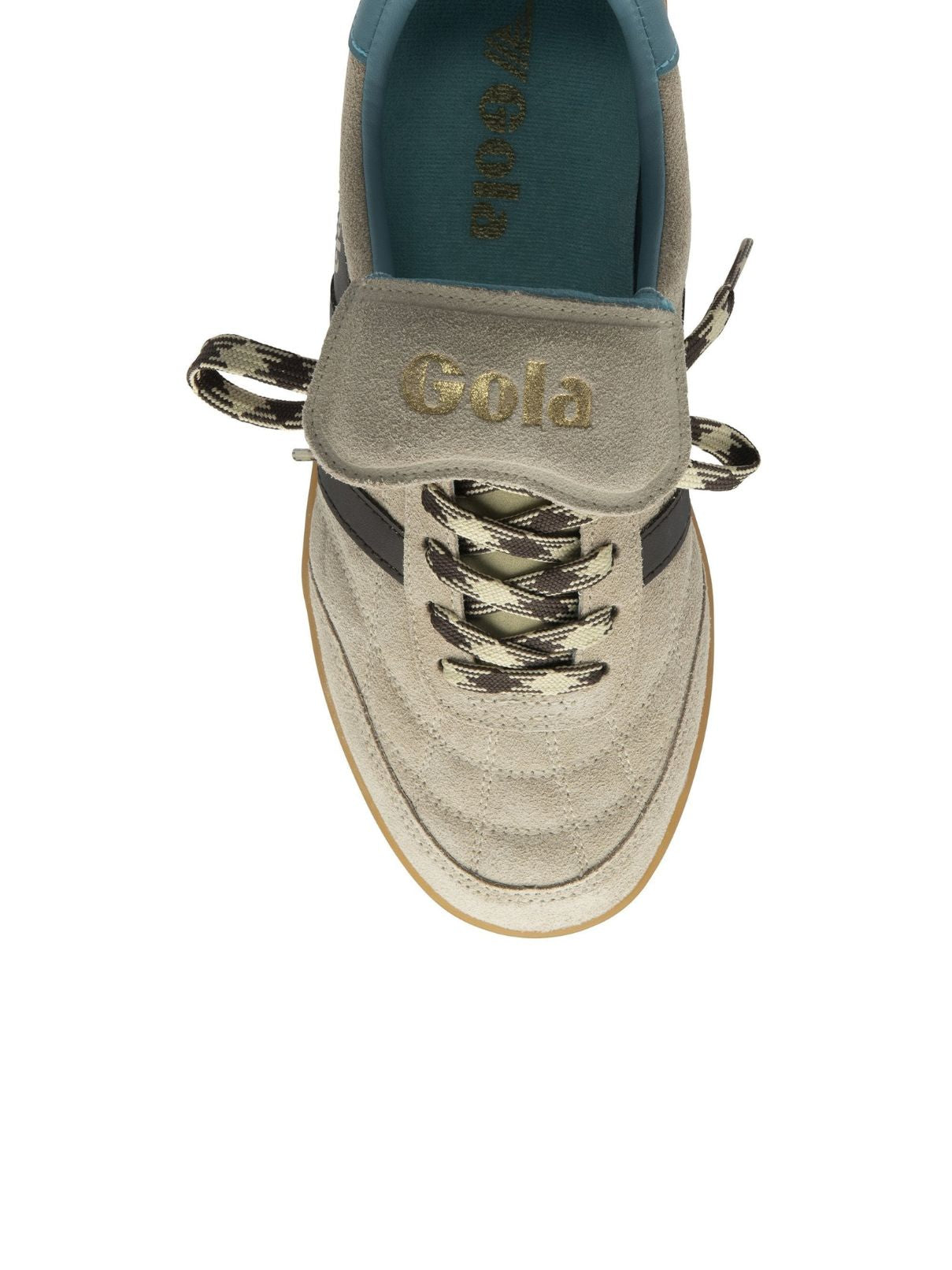 Gola Viper Leather Sneakers in White/Cameo/Dk Brown/Gum