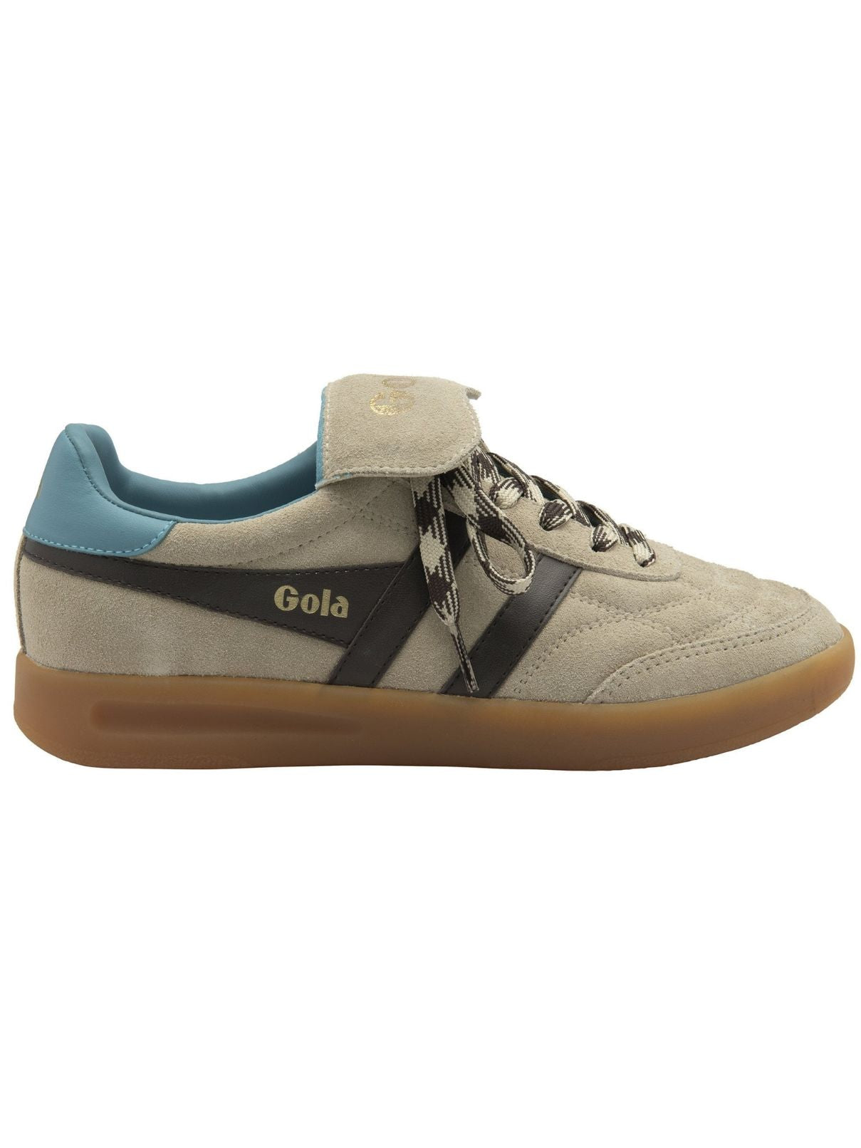 Gola Viper Leather Sneakers in White/Cameo/Dk Brown/Gum