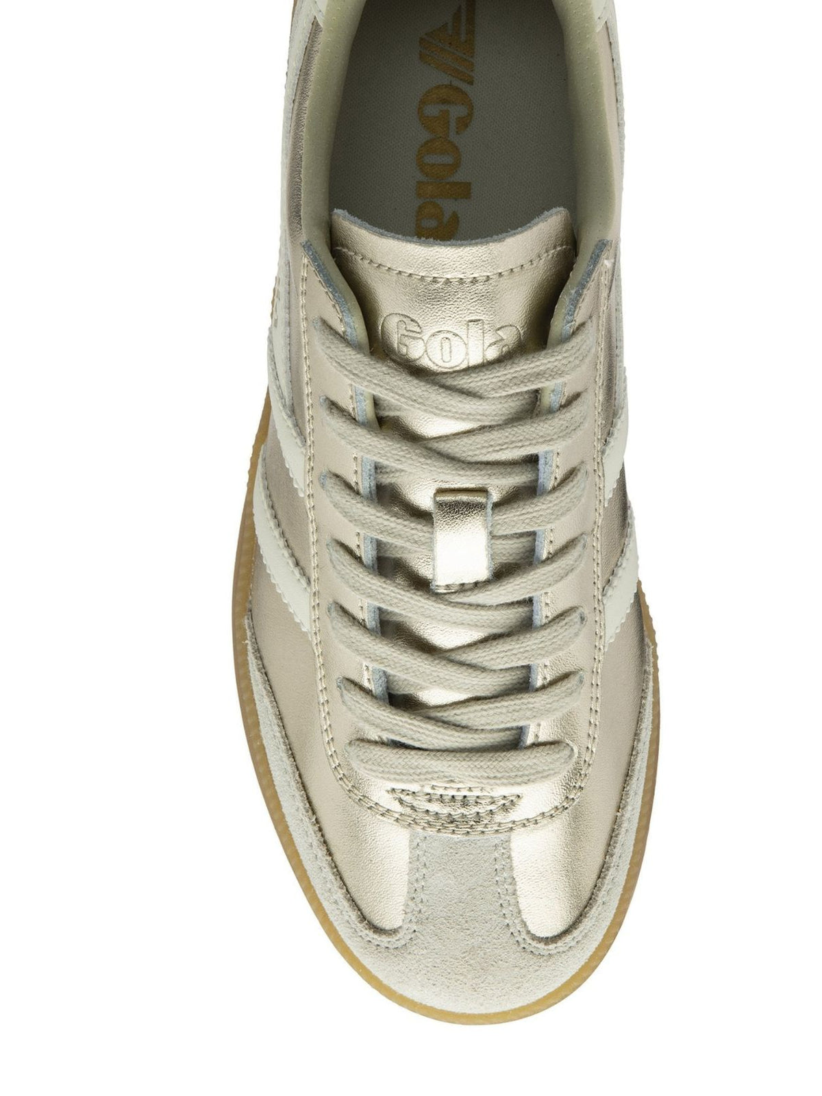 Gola Viper Metallic Sneakers in Gold/Off White/Gum