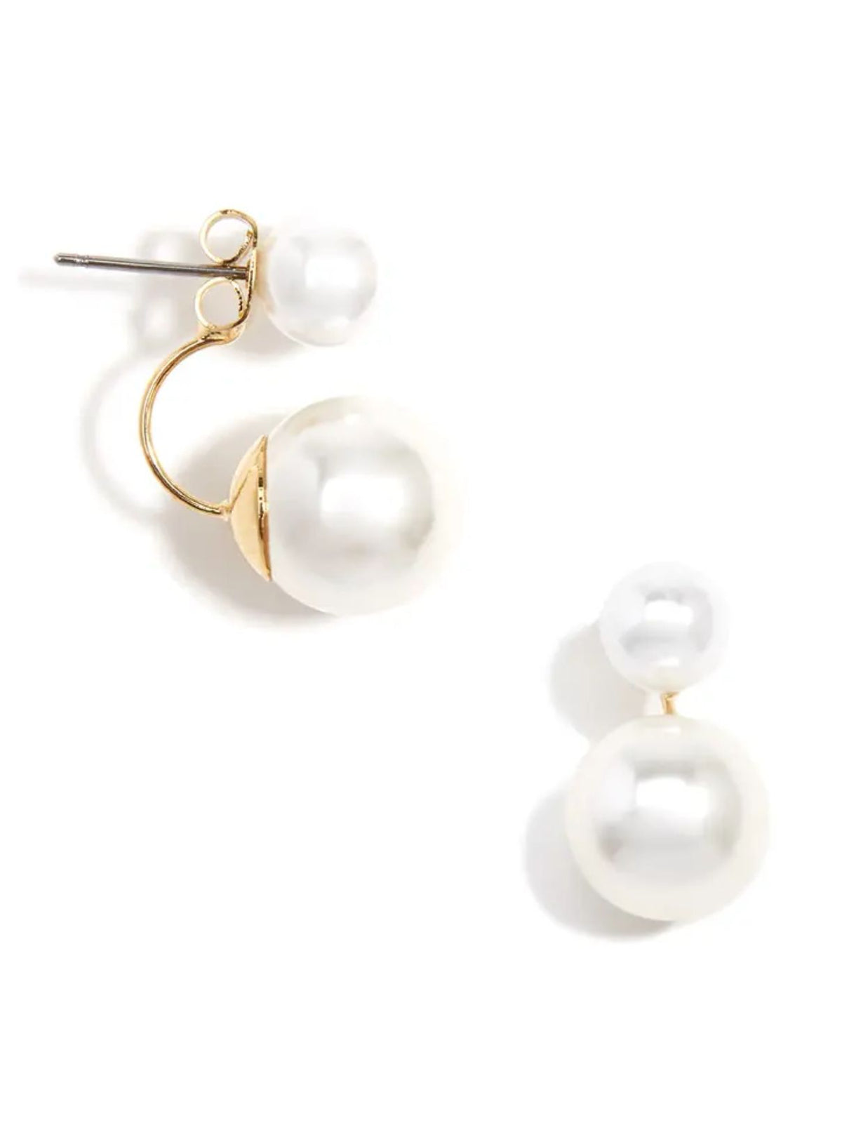 Gold Pearl Ear Jacket Earrings