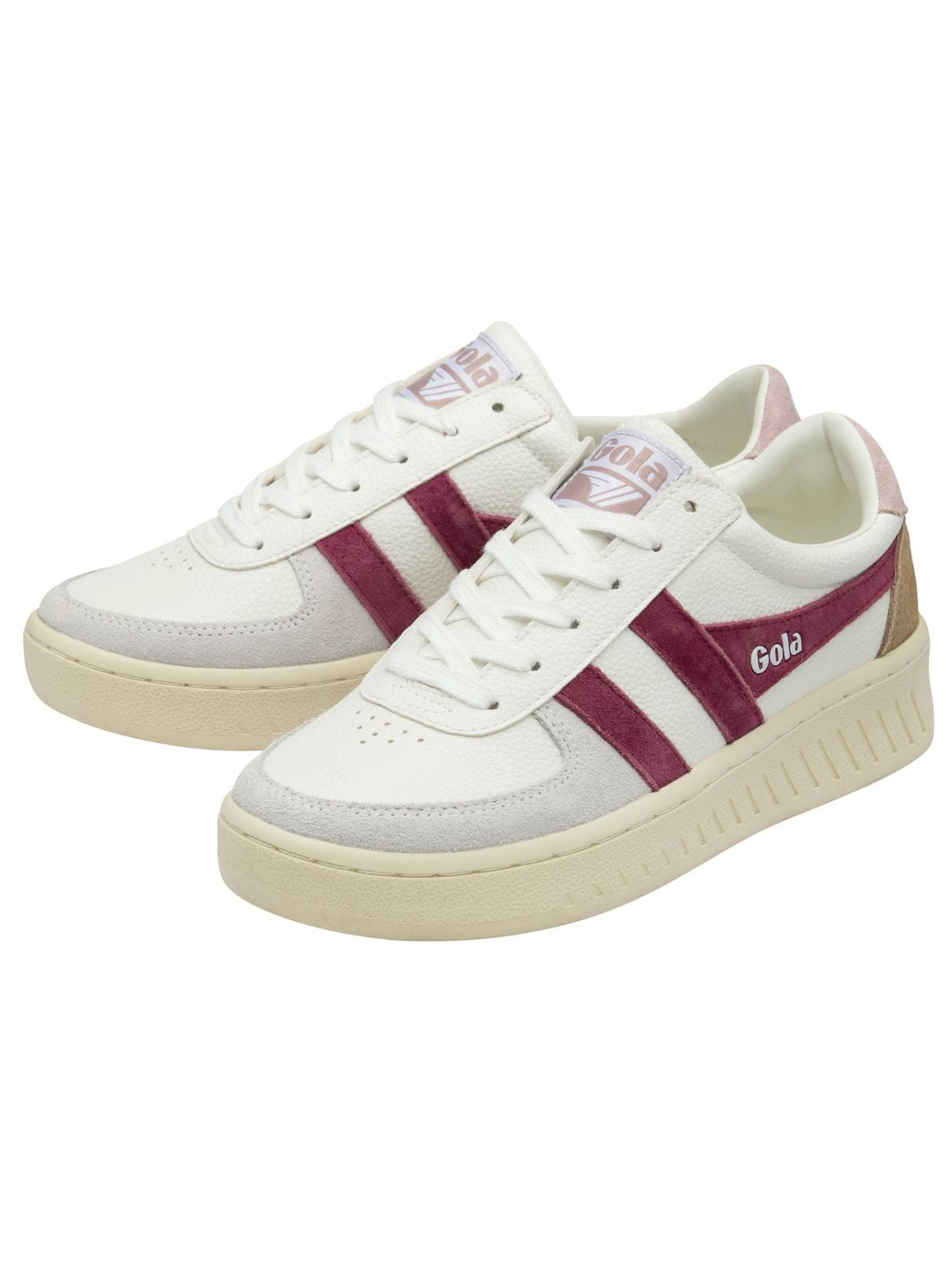 Grandslam Trident Sneakers in White/Cerise/Chalk Pink