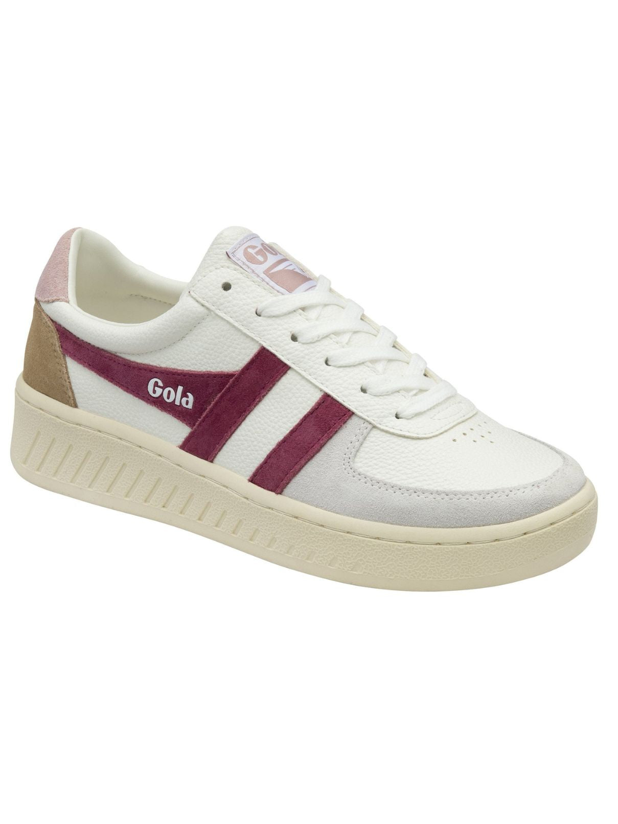 Grandslam Trident Sneakers in White/Cerise/Chalk Pink