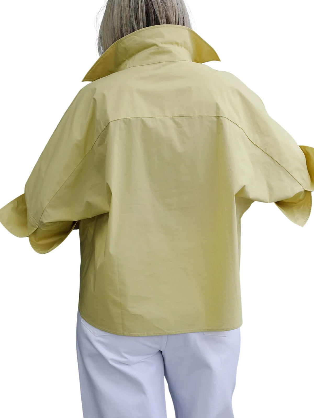 Heidi Houston Hollis Oversized Button-Up Shirt in Butter Yellow