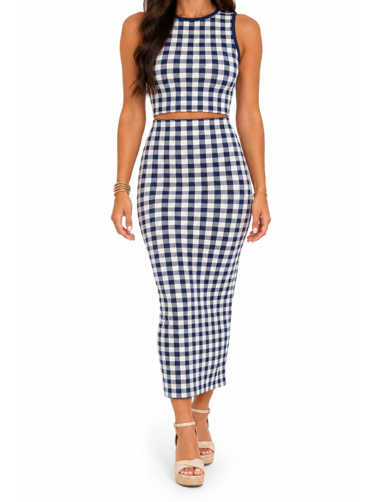 Hilltop Check Set – Navy