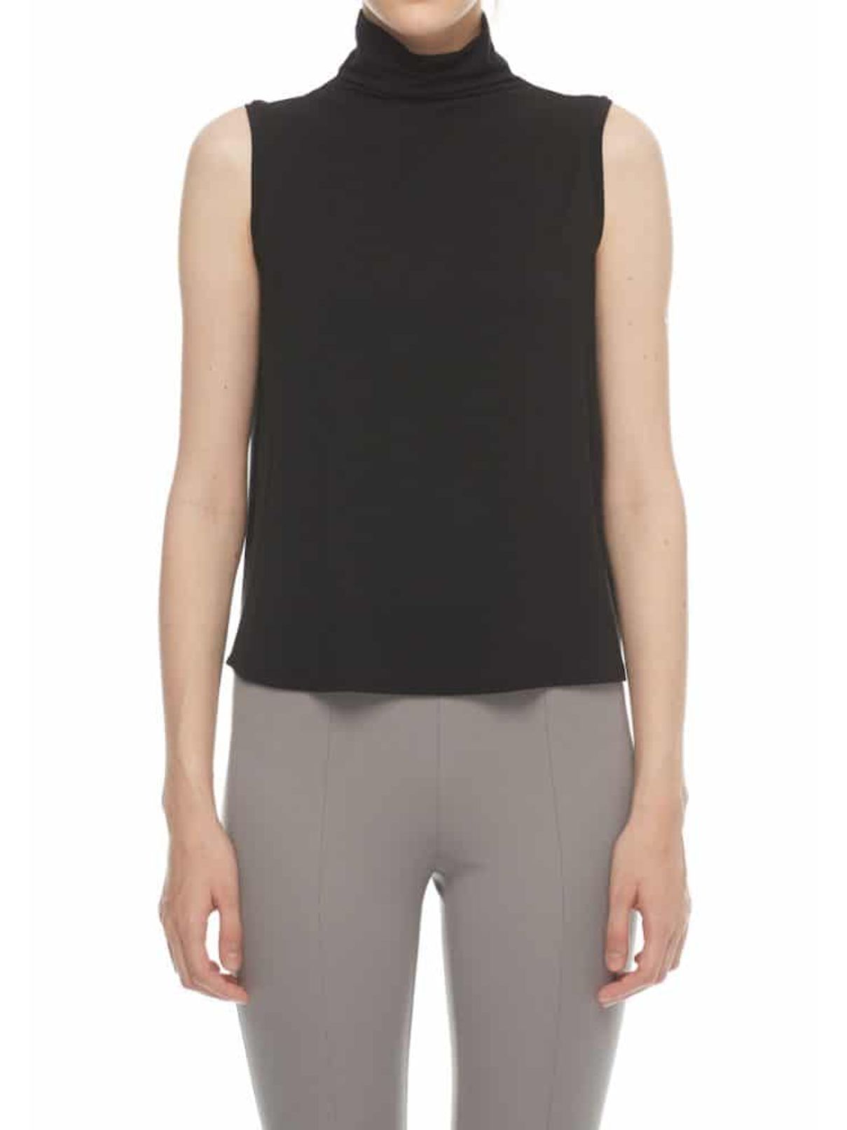 I Love Tyler Madison Kali Jersey Sleeveless Turtleneck in Black