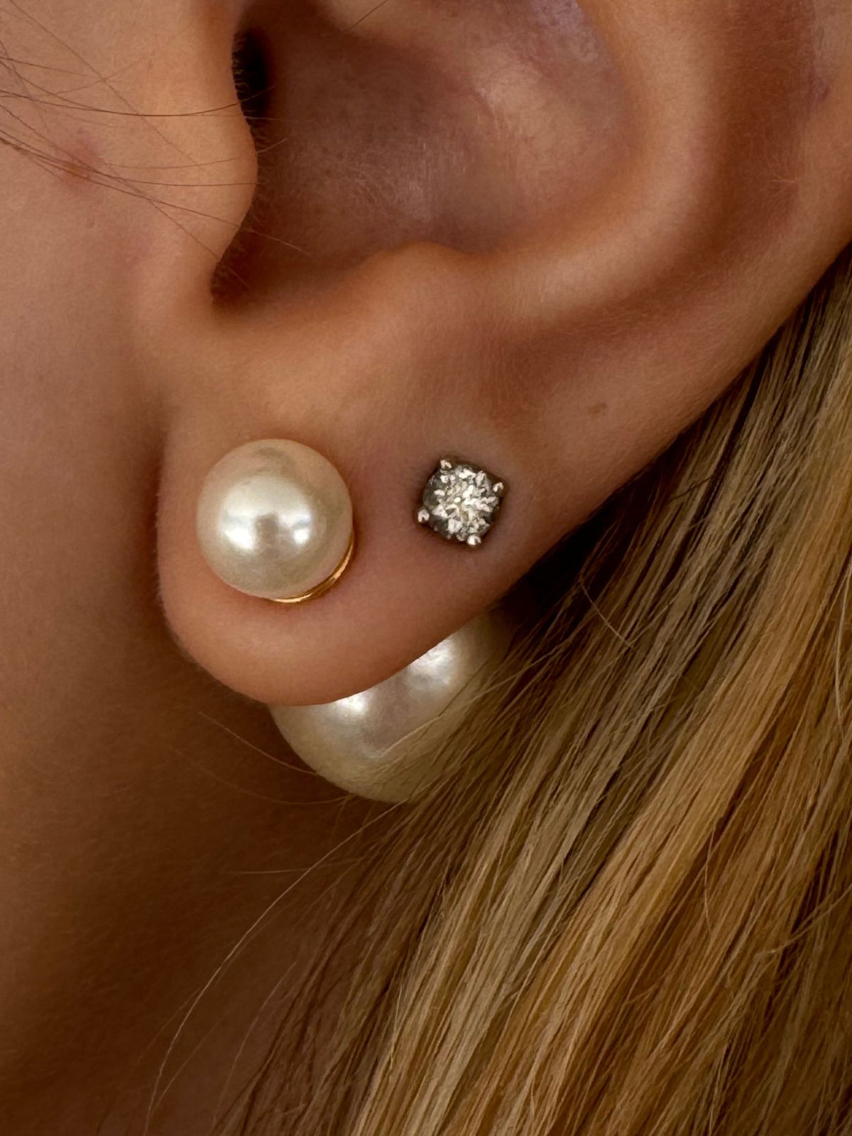 It Takes Two Double Pearl Stud Earrings