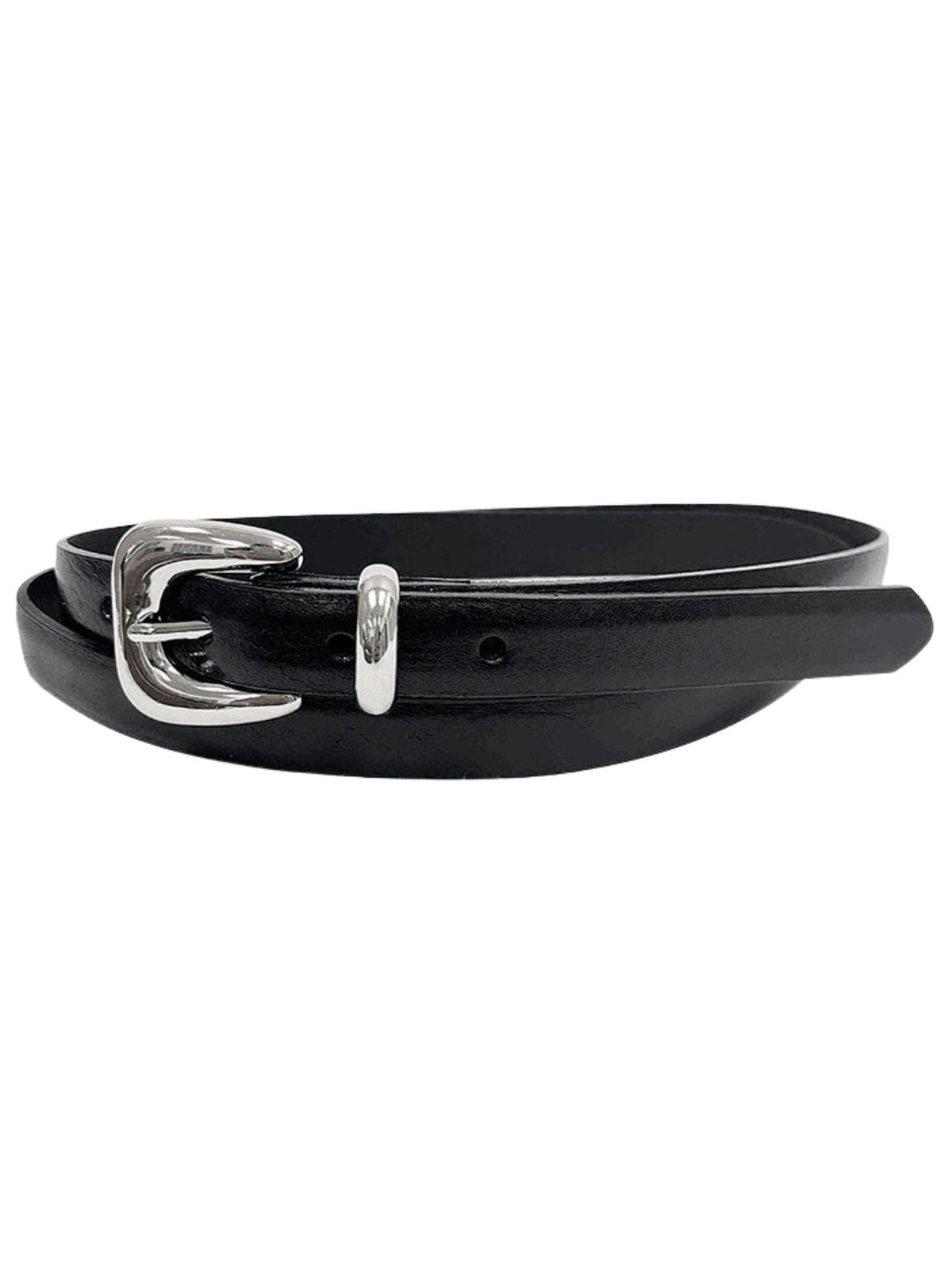 Italian Leather Belt with Nickel Buckle – Black