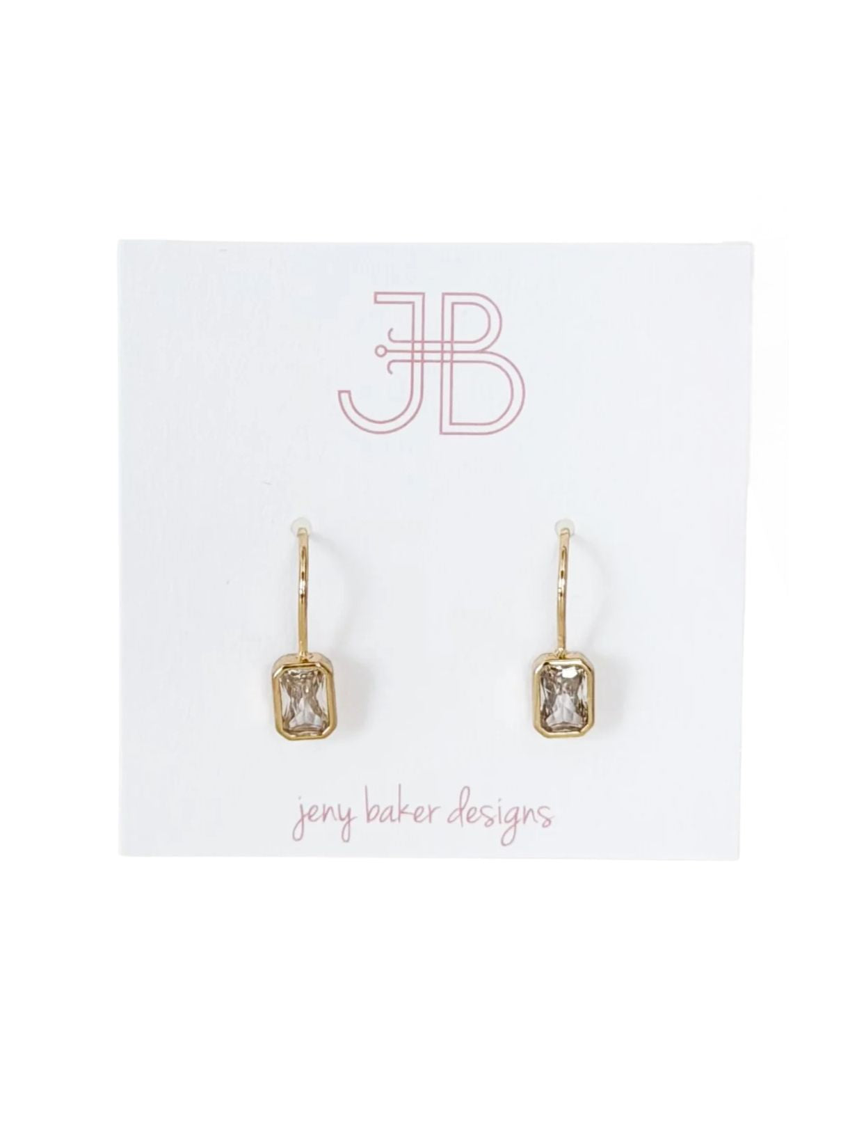 Jeny Baker Designs Mini Rectangle Bezel Drop Earrings