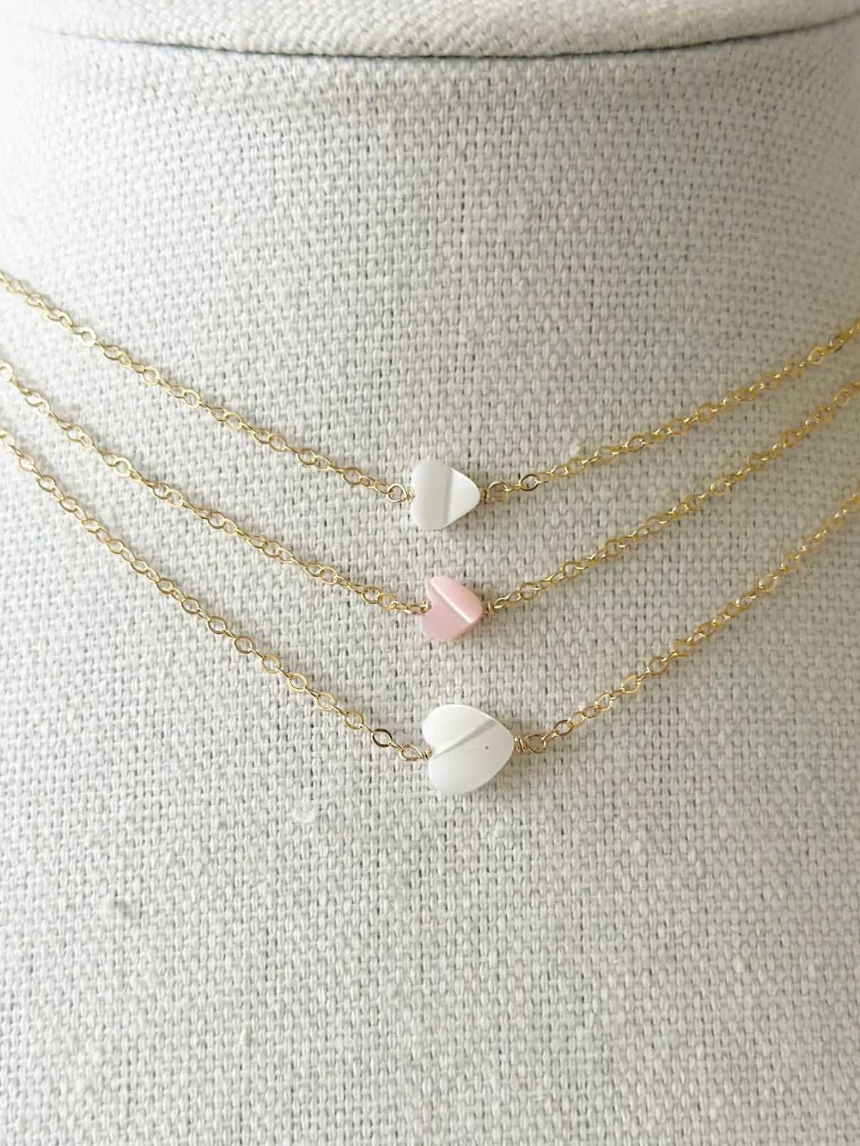 Jeny Baker Large Sweetheart Necklace in White