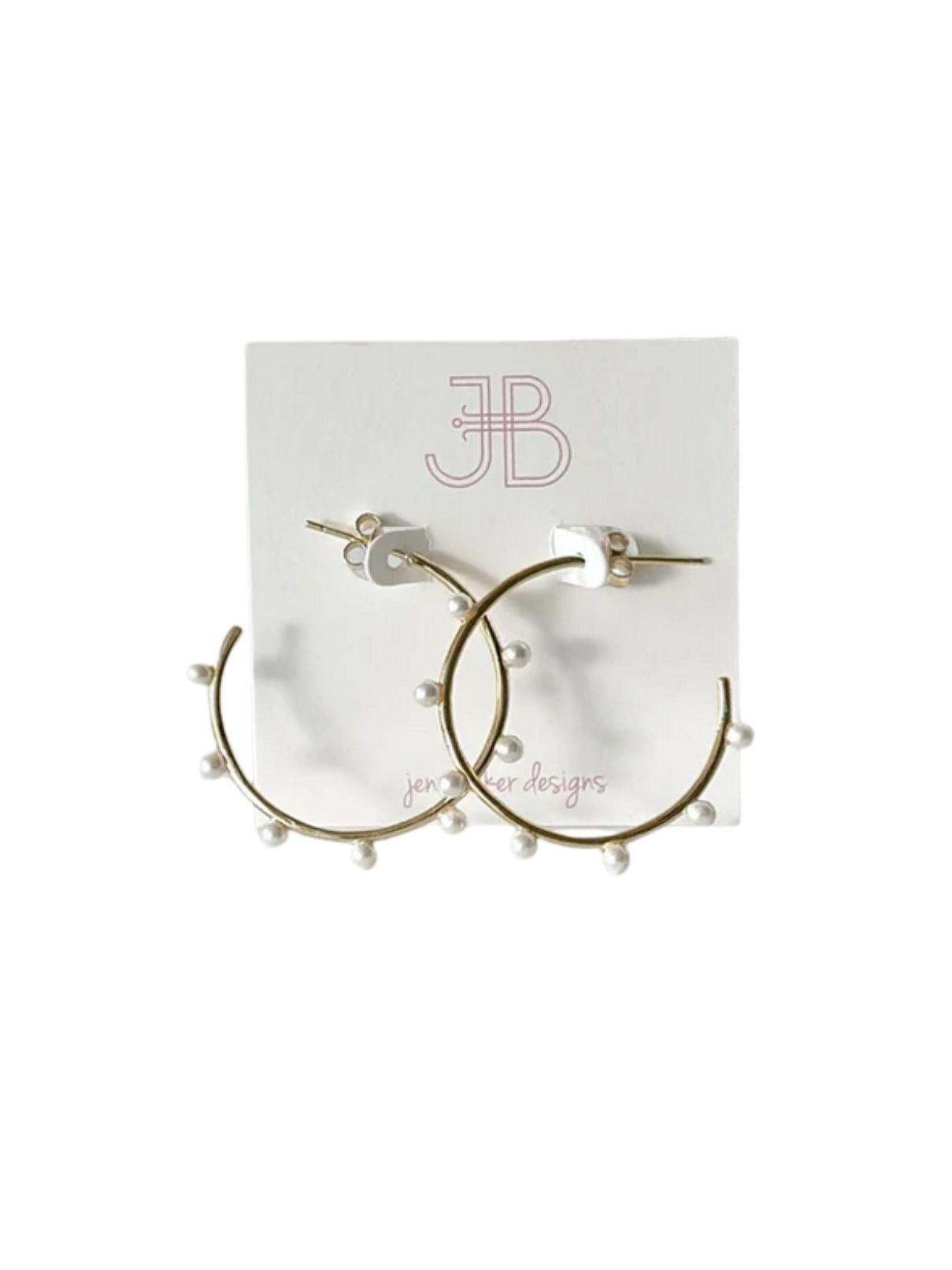Jeny Baker Pearl Dot Hoops